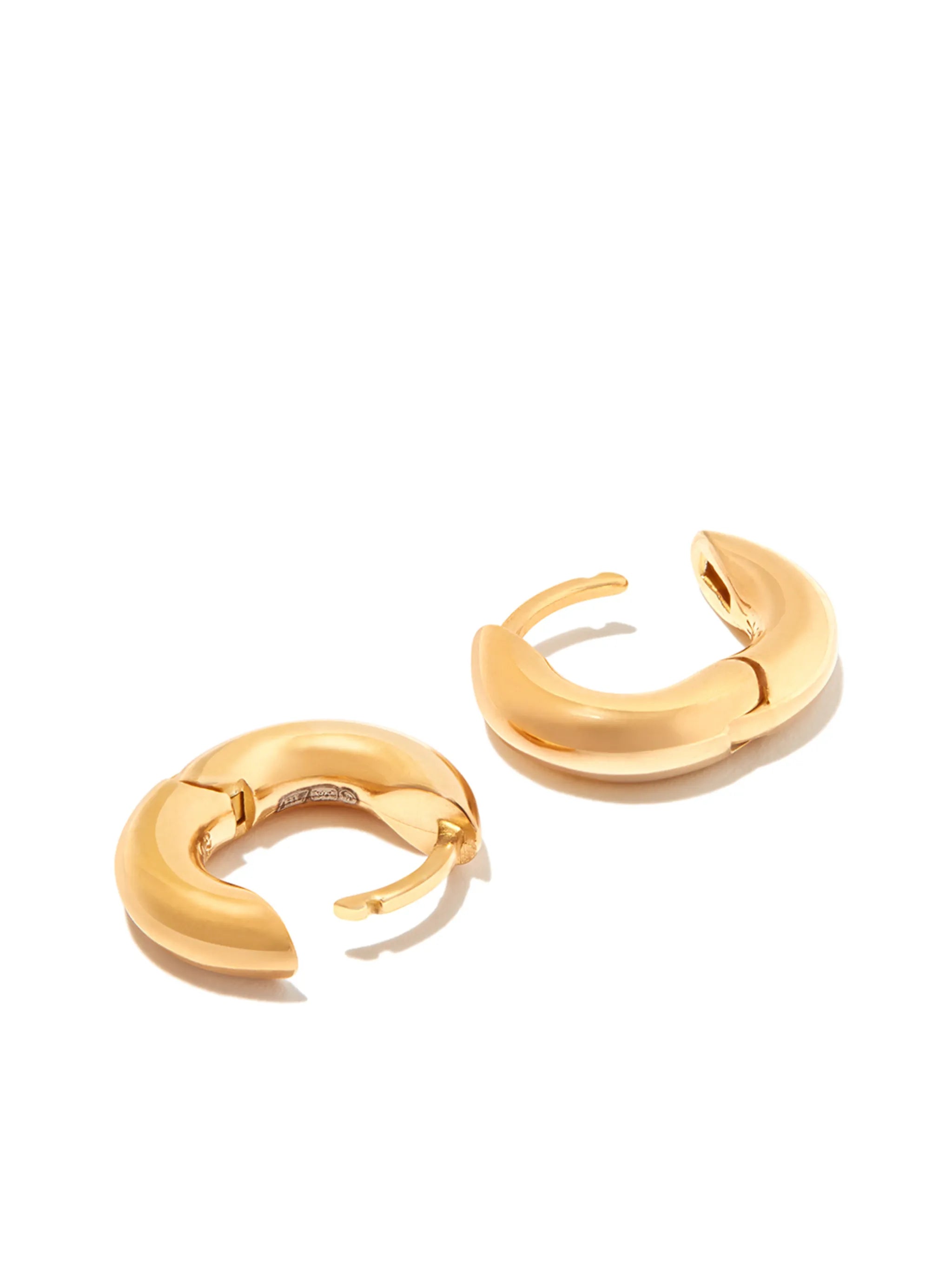 gold-plated thick hoop earrings