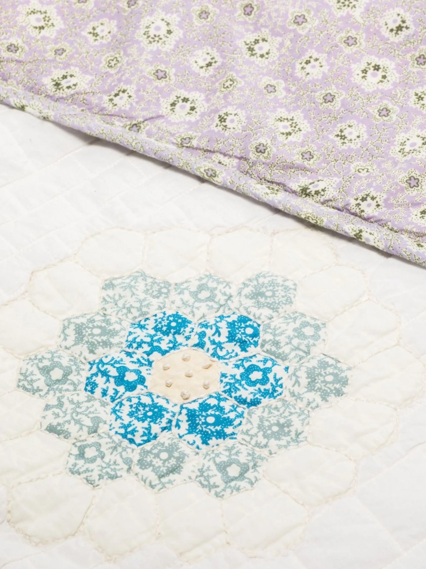 Patch floral-print duvet