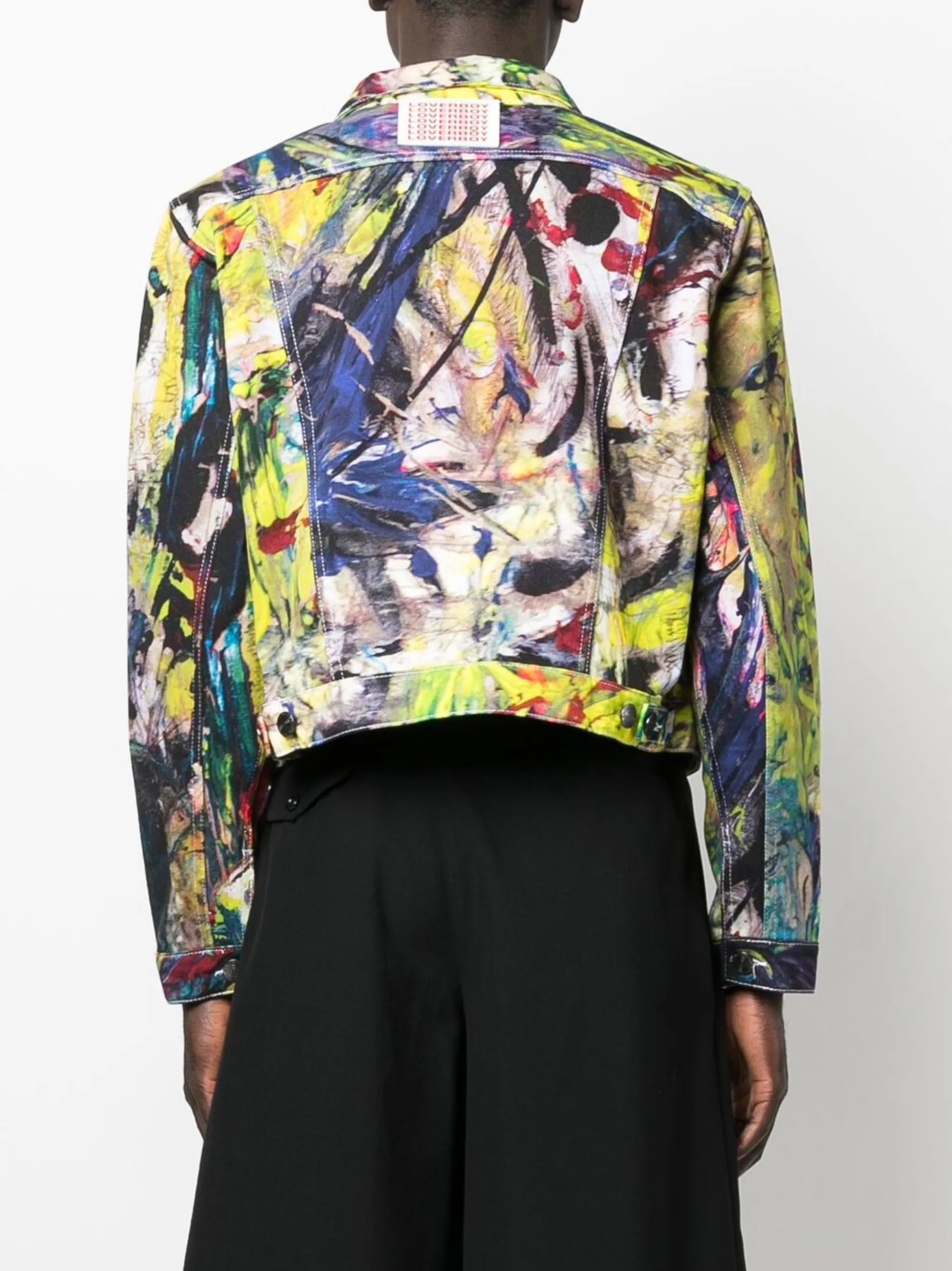 graphic-print biker jacket