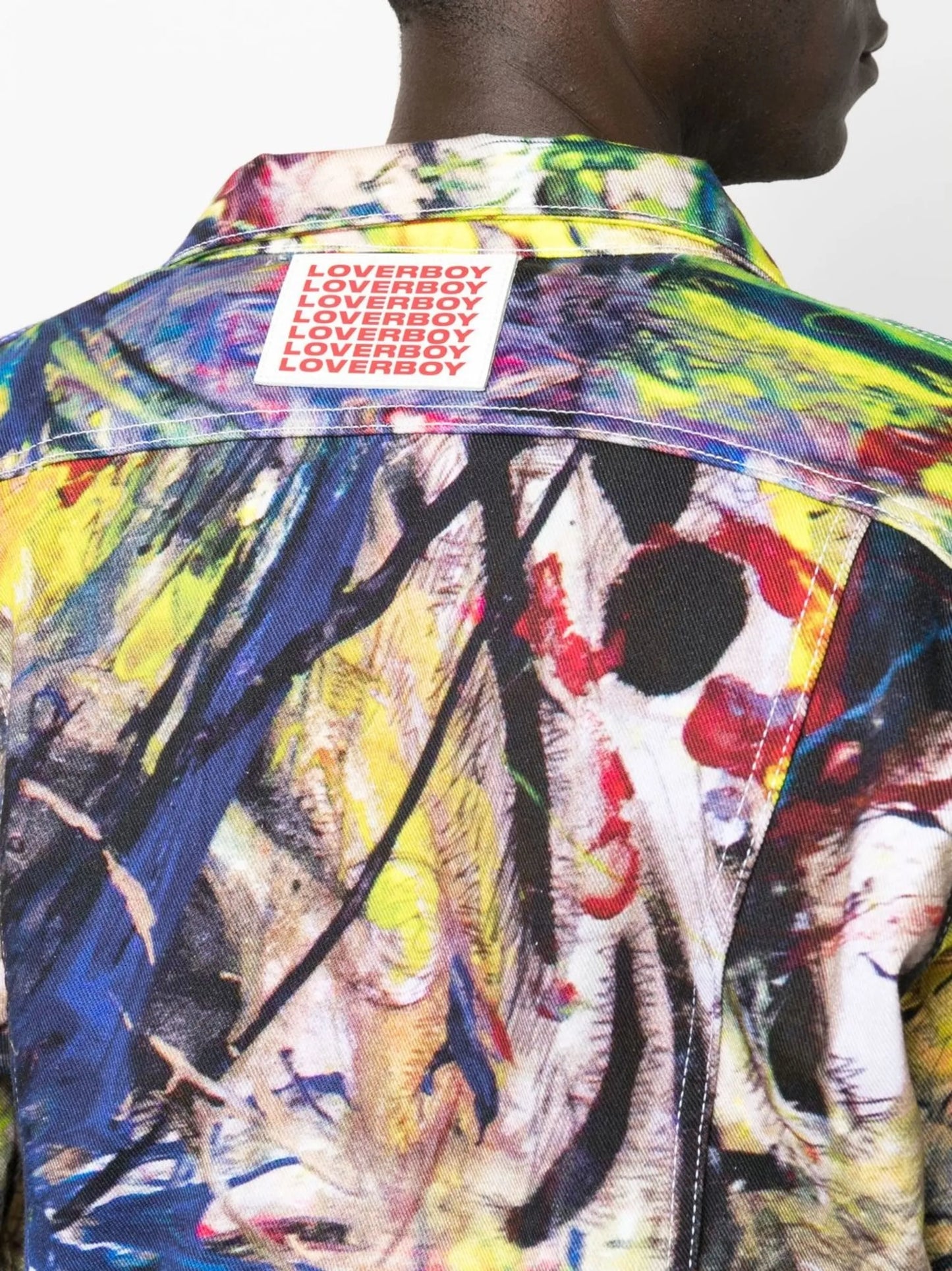 graphic-print biker jacket