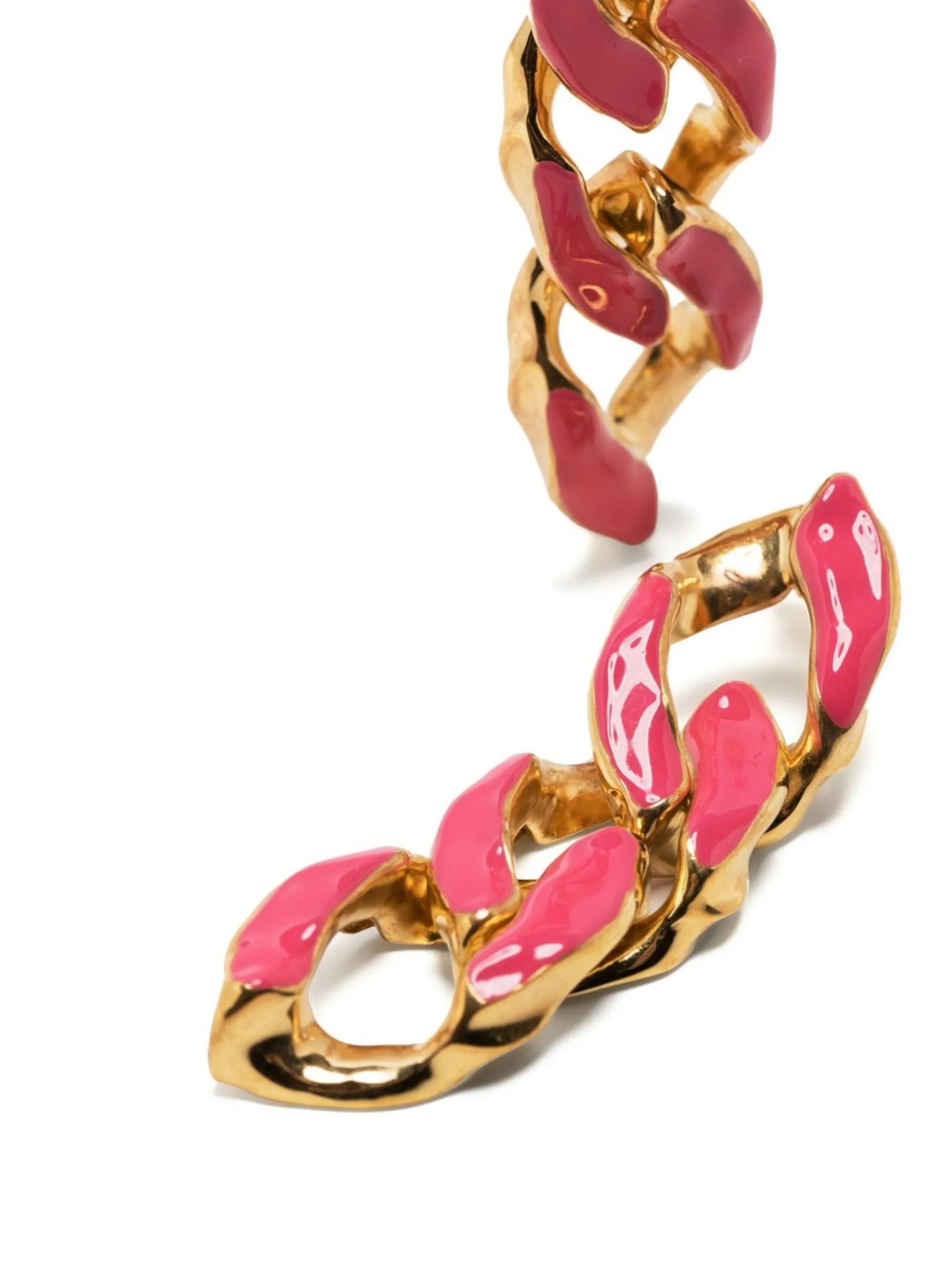chain-link enamel earrings