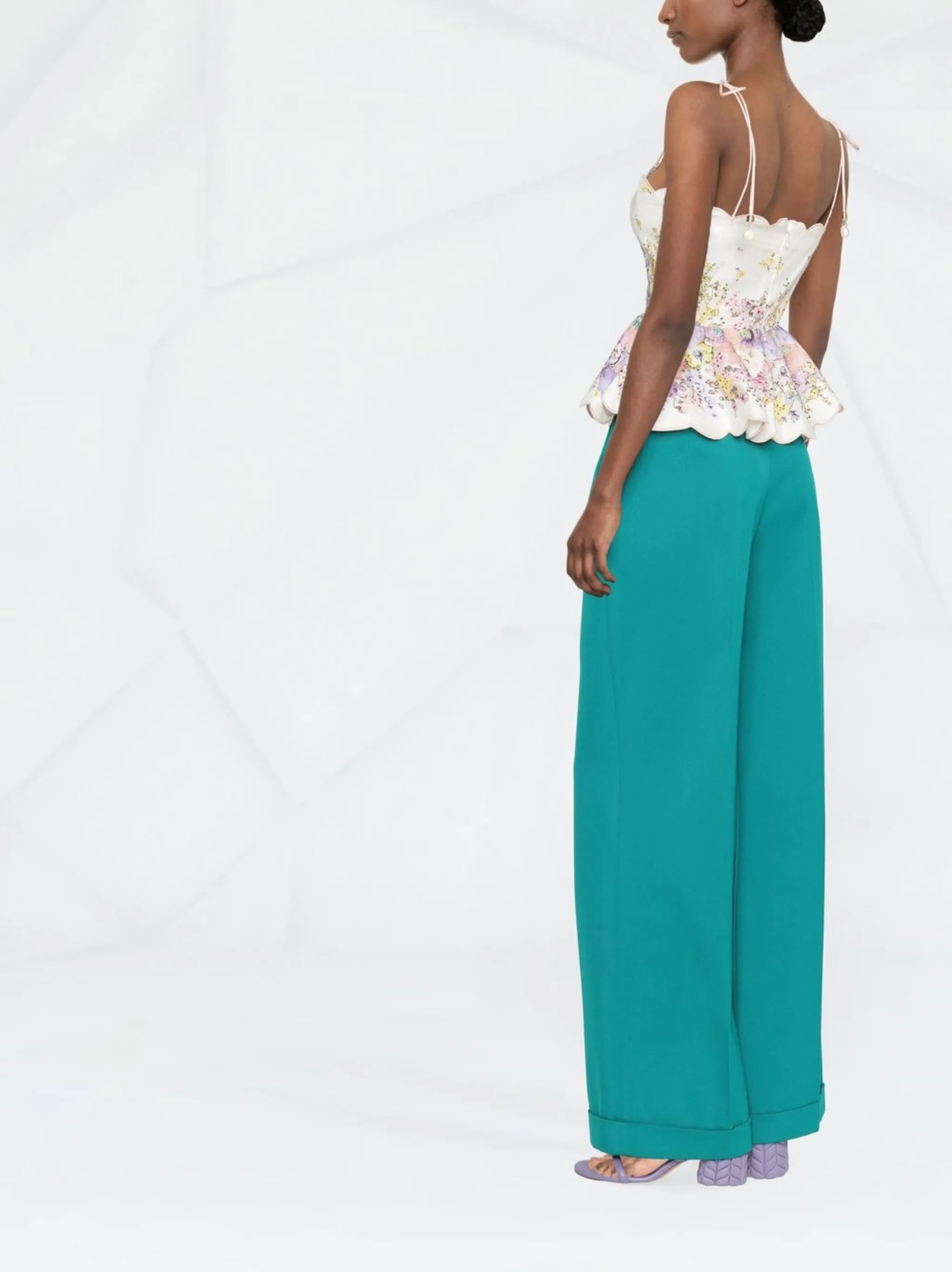 floral-print peplum top