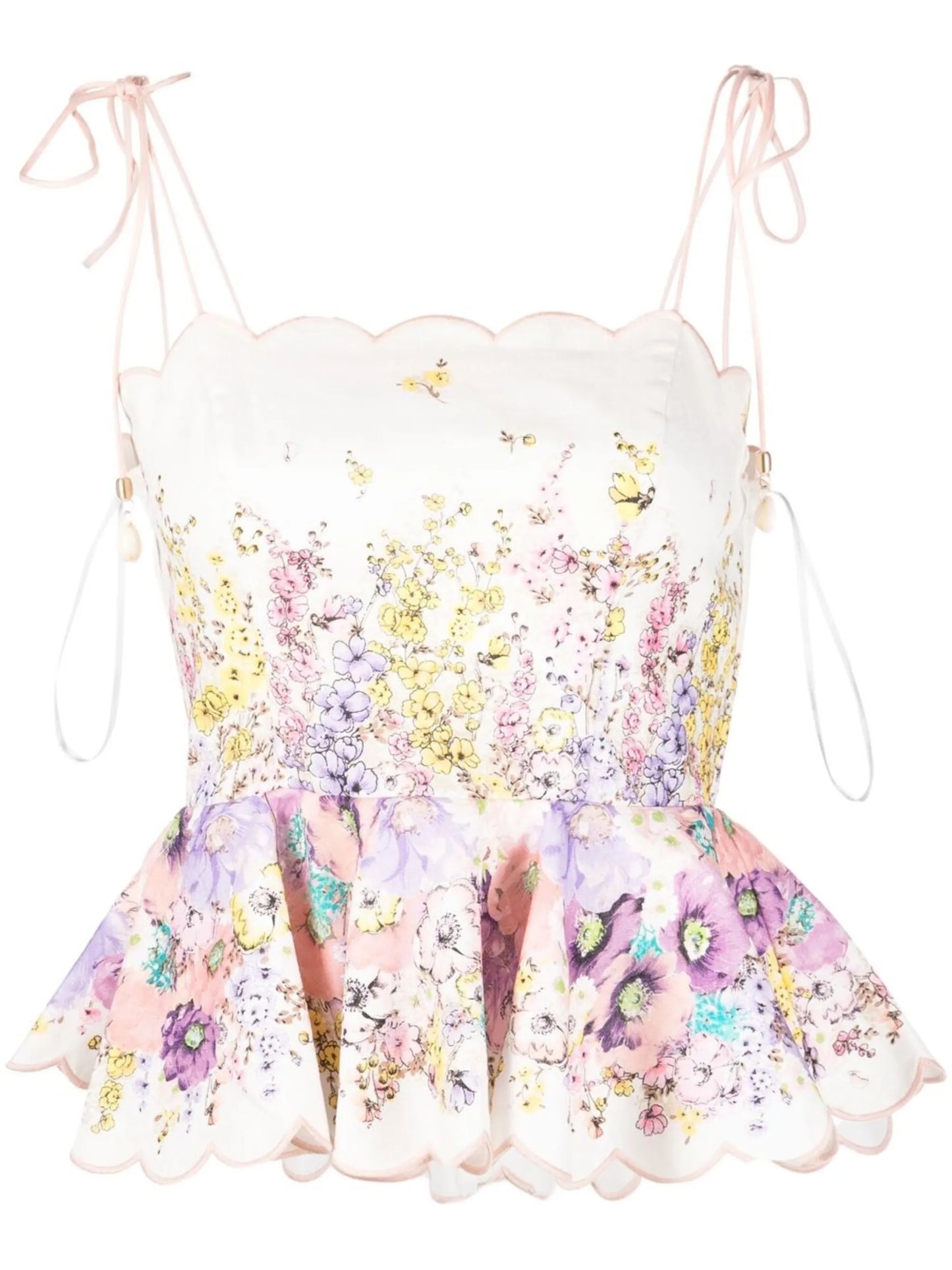 floral-print peplum top
