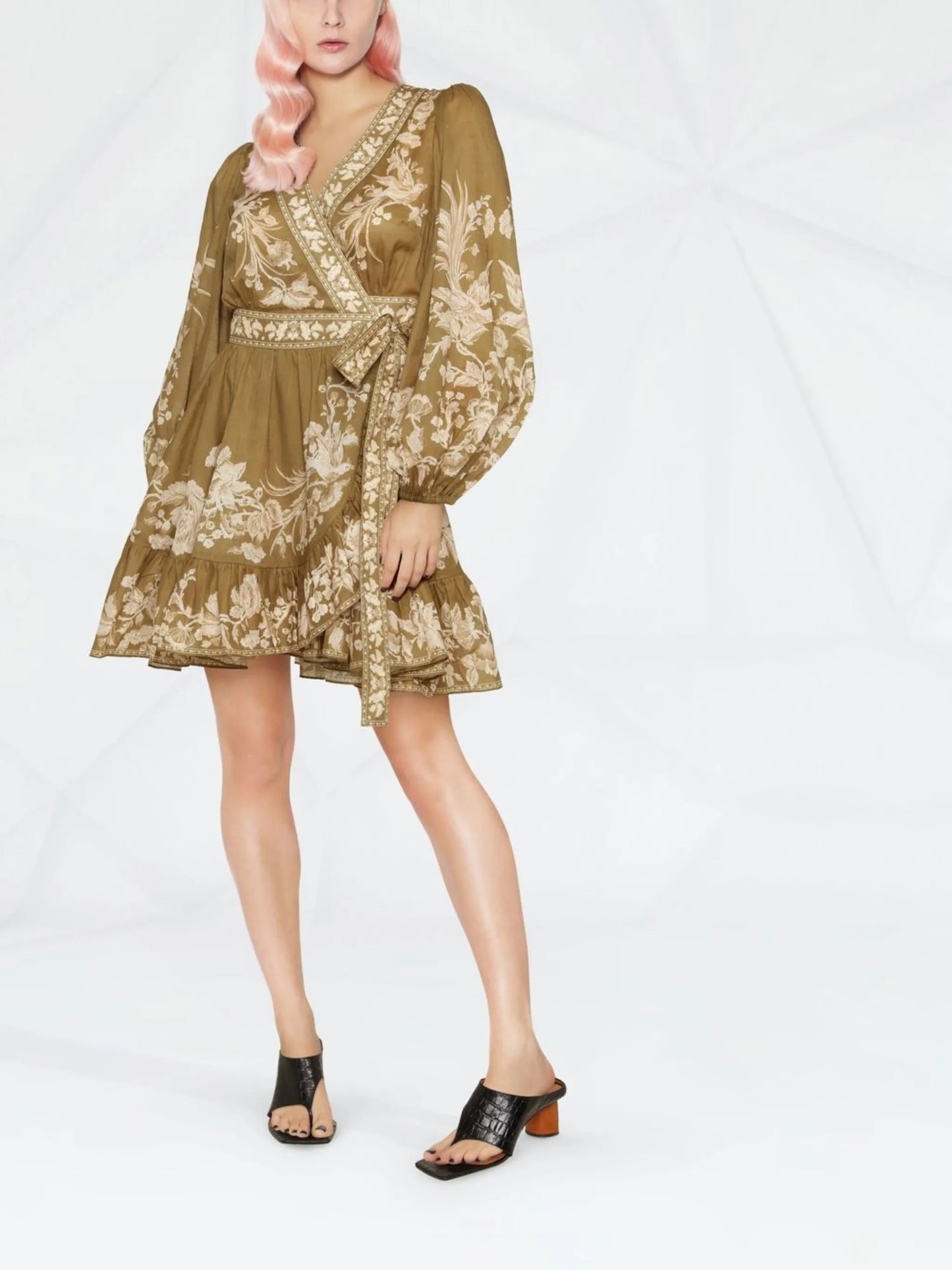 floral-print wrap dress