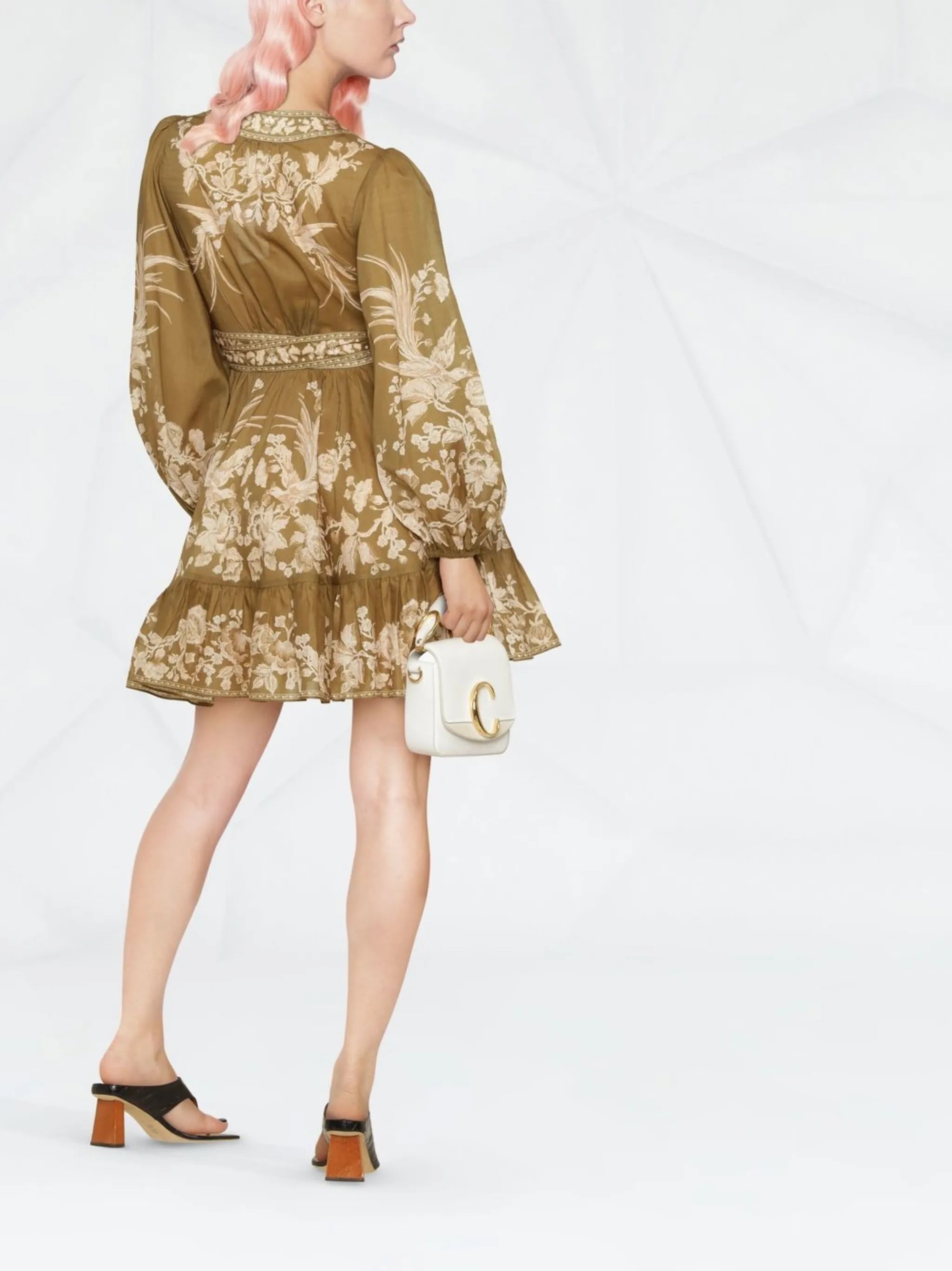 floral-print wrap dress