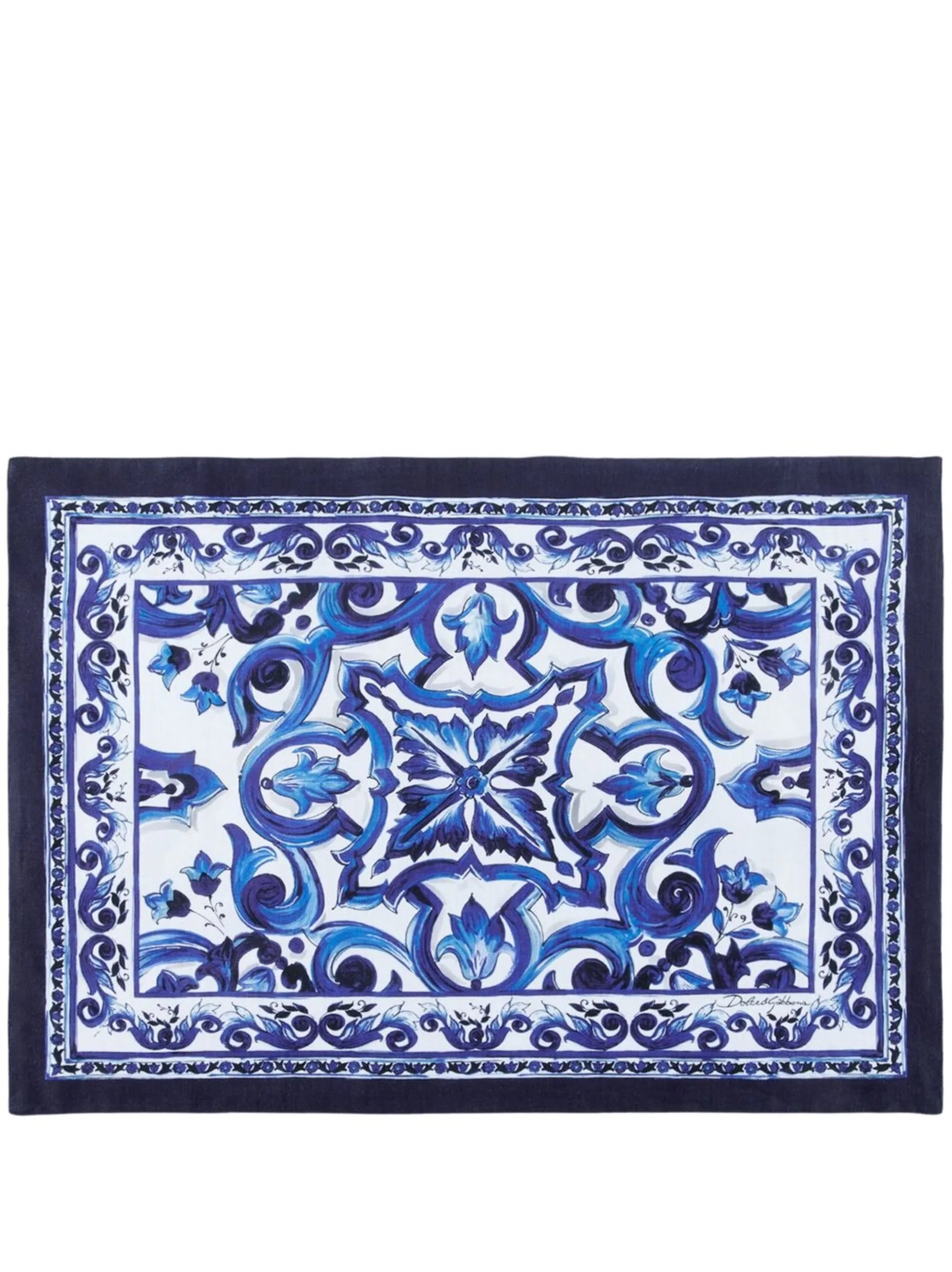Blu Mediterraneo-print placemat and napkin set