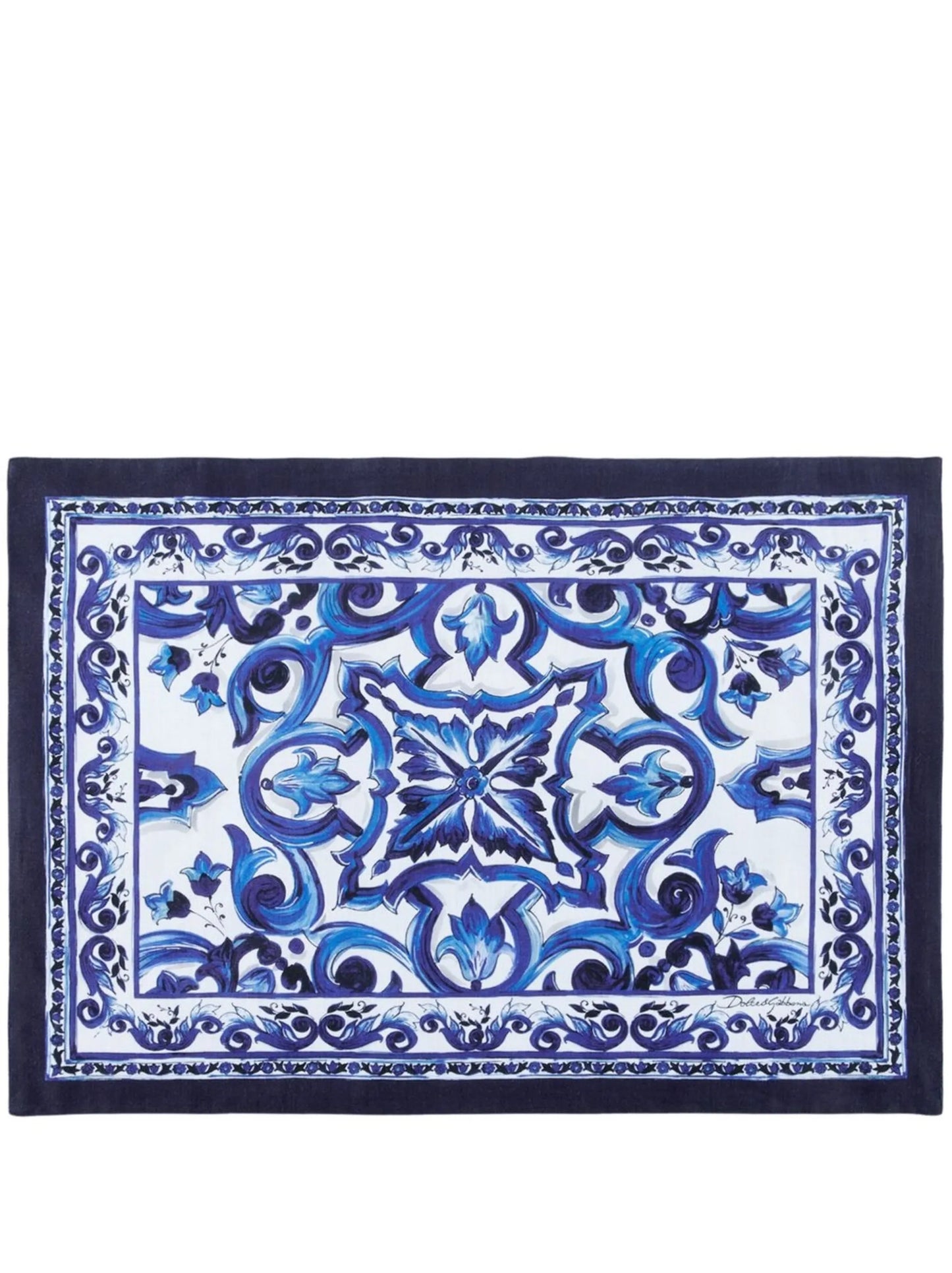 Blu Mediterraneo-print placemat and napkin set