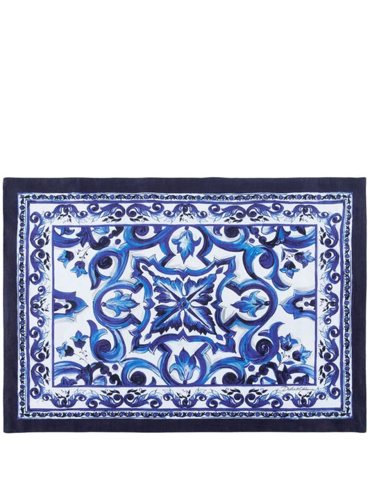 Blu Mediterraneo-print placemat and napkin set