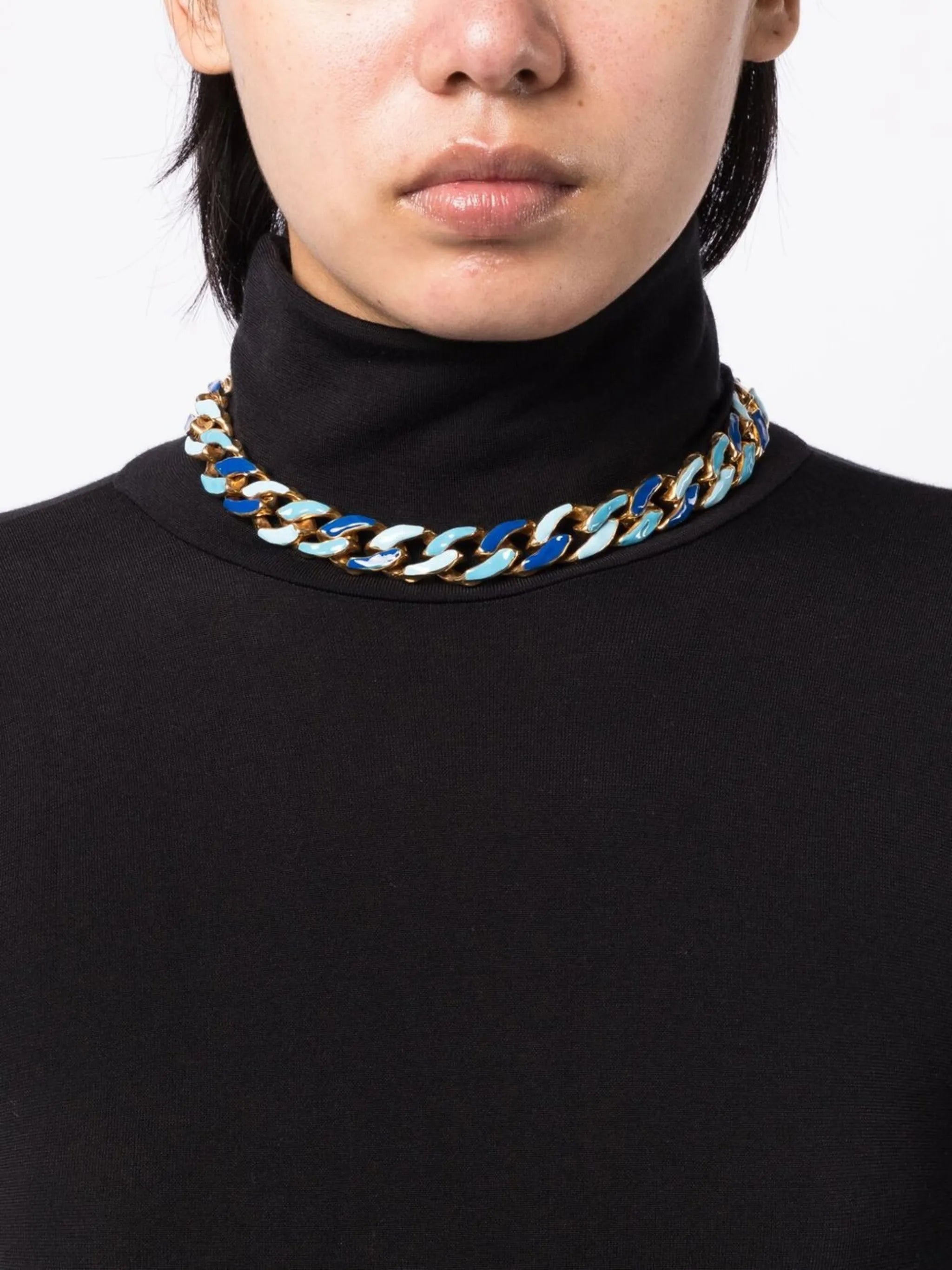 Wave chain-link necklace