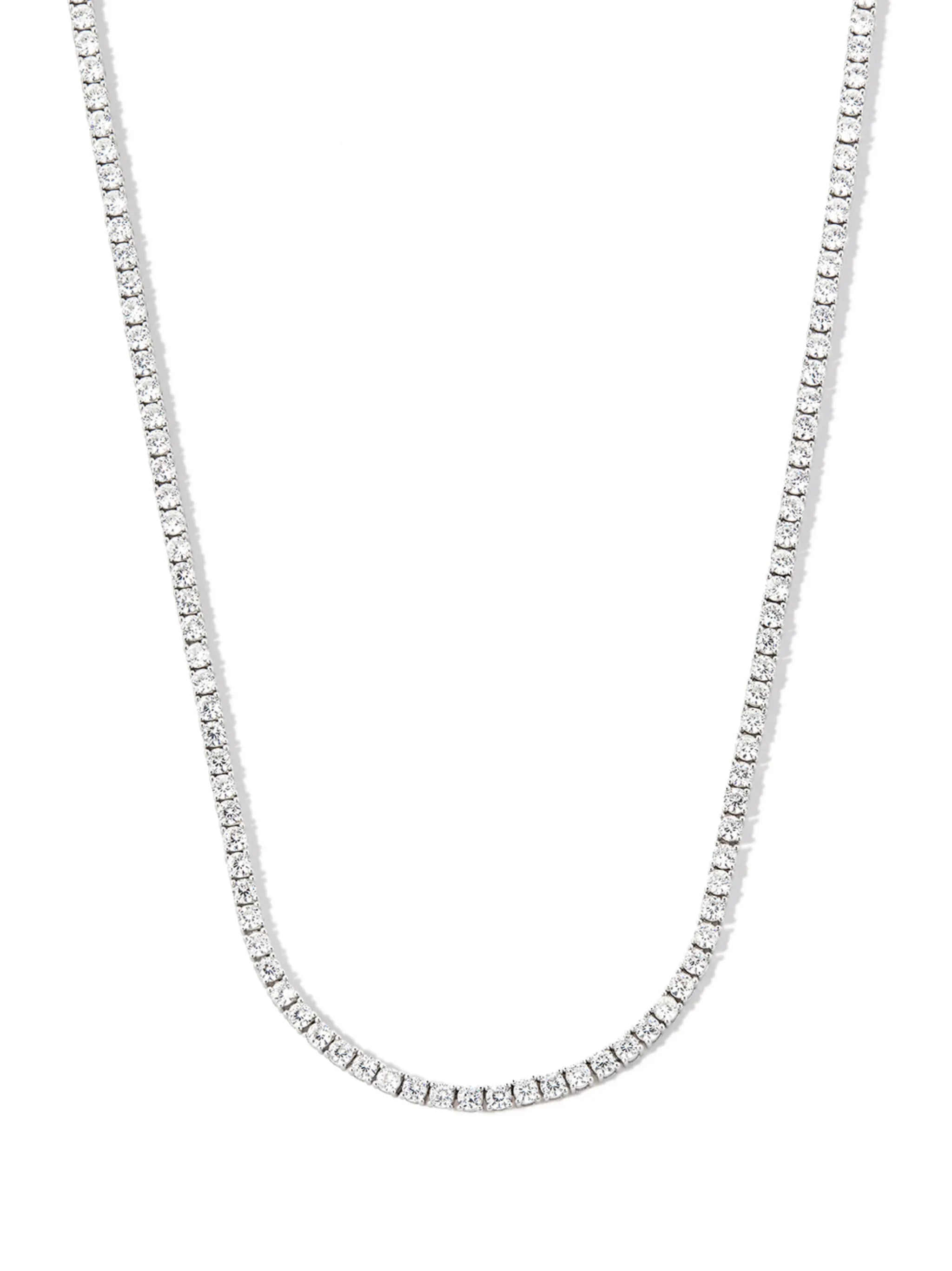 sterling silver crystal-embellished necklace