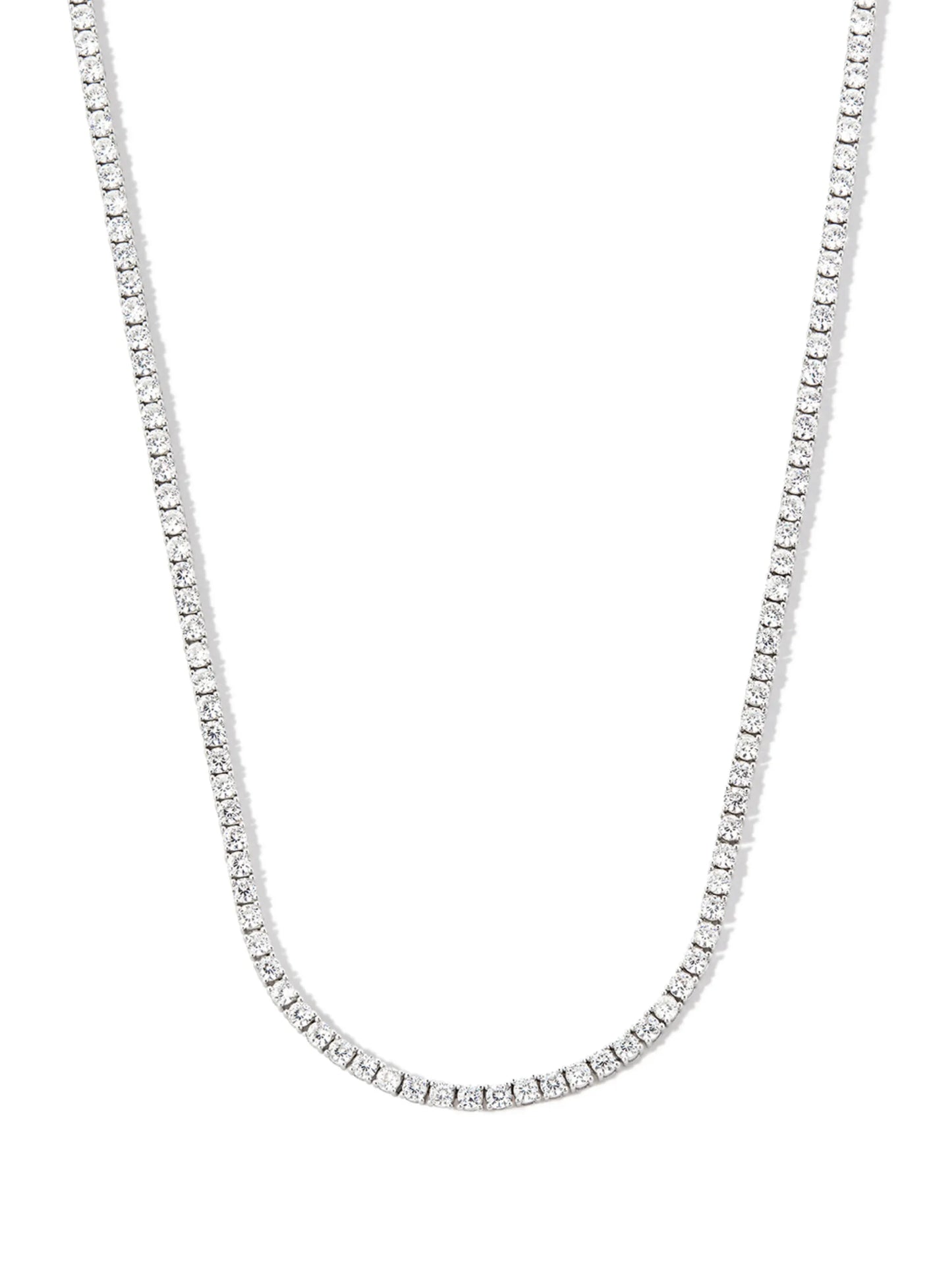 sterling silver crystal-embellished necklace