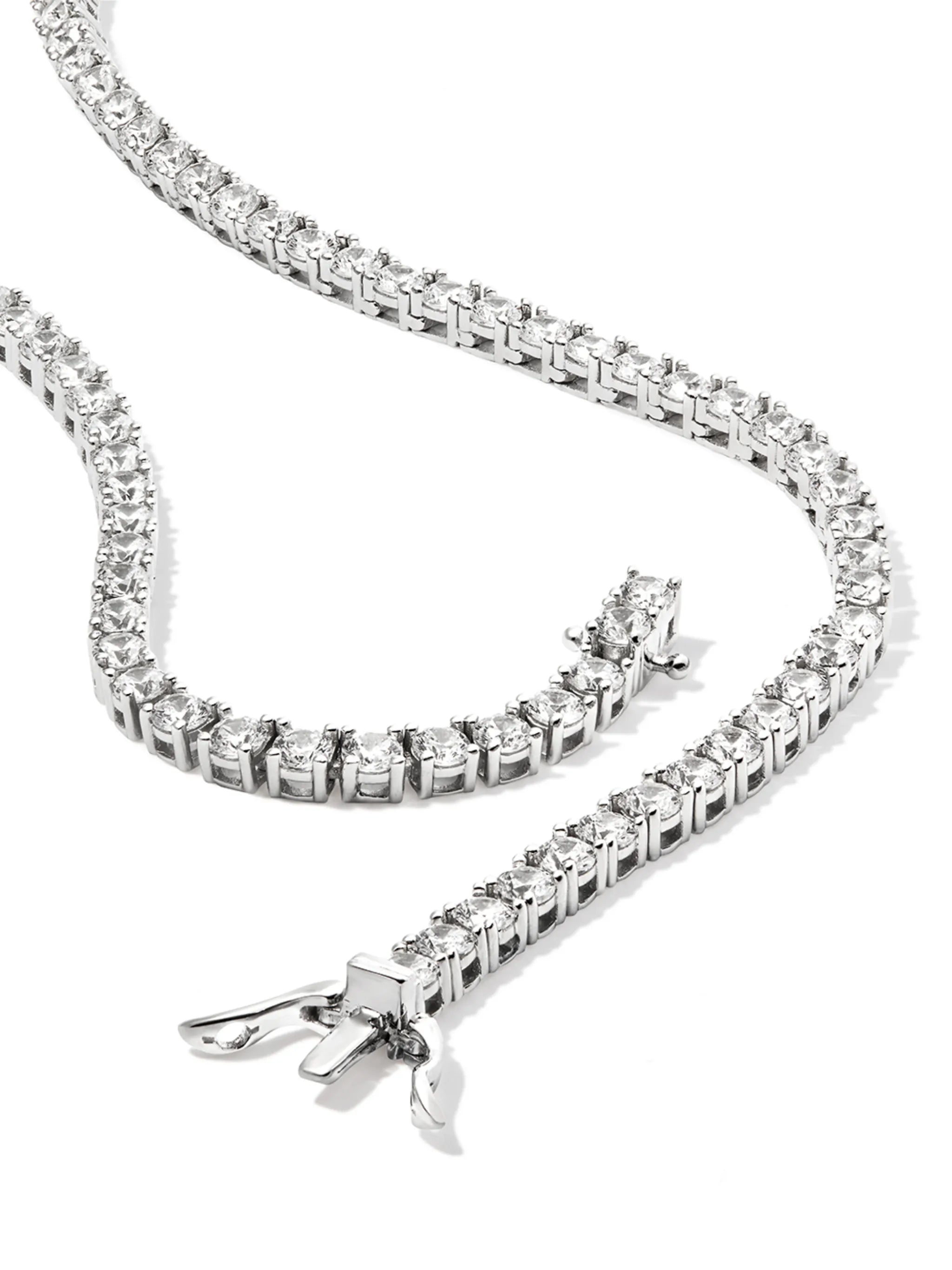 sterling silver crystal-embellished necklace