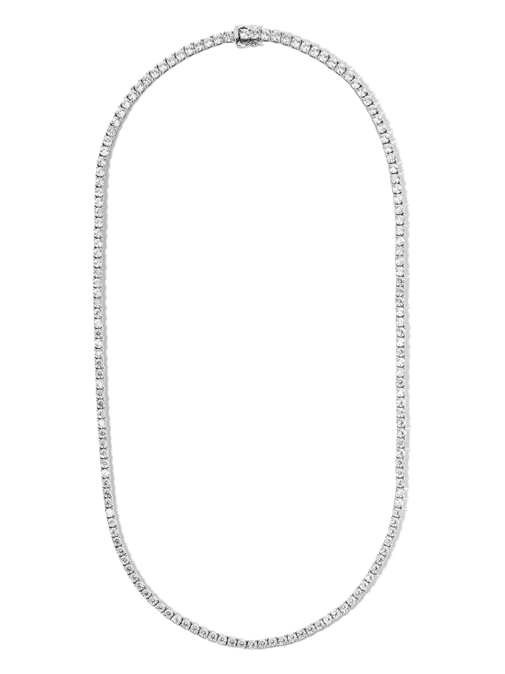 sterling silver crystal-embellished necklace