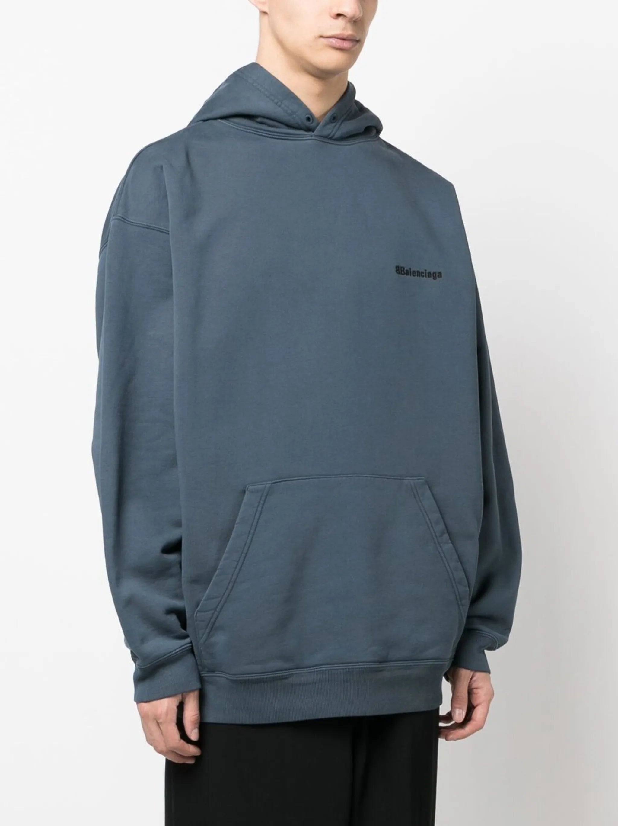 logo-print cotton hoodie