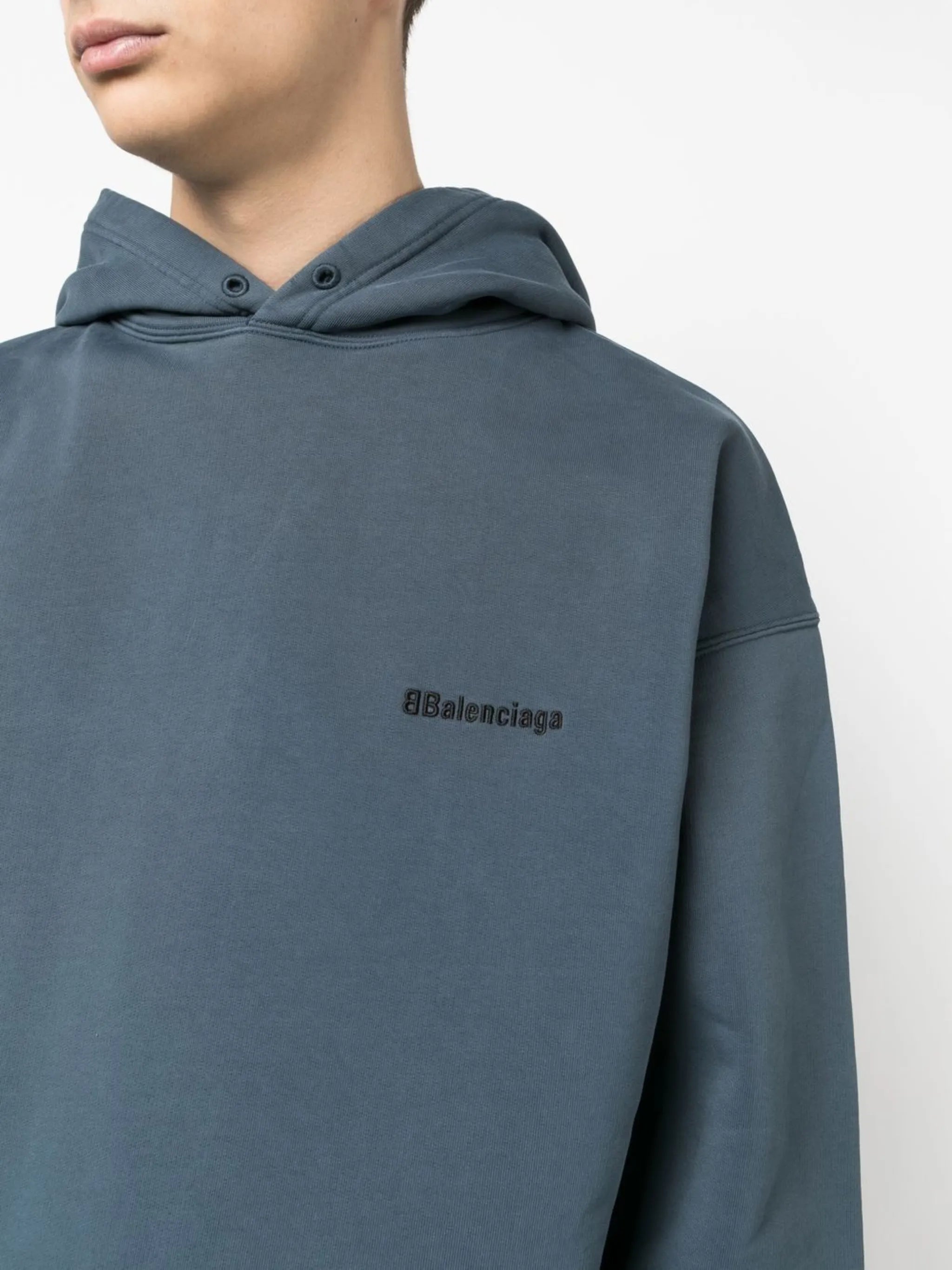 logo-print cotton hoodie