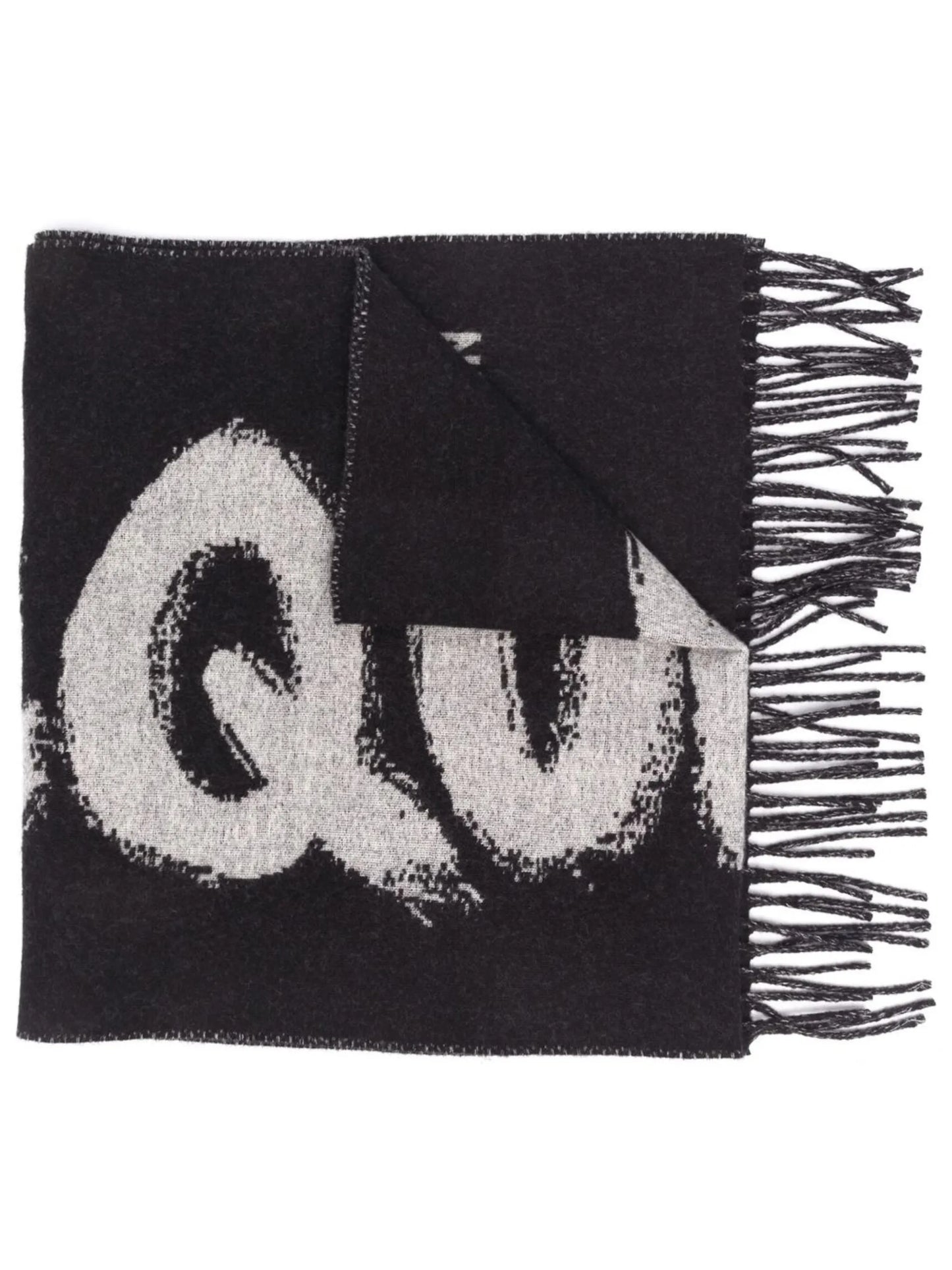 graffiti logo-print scarf