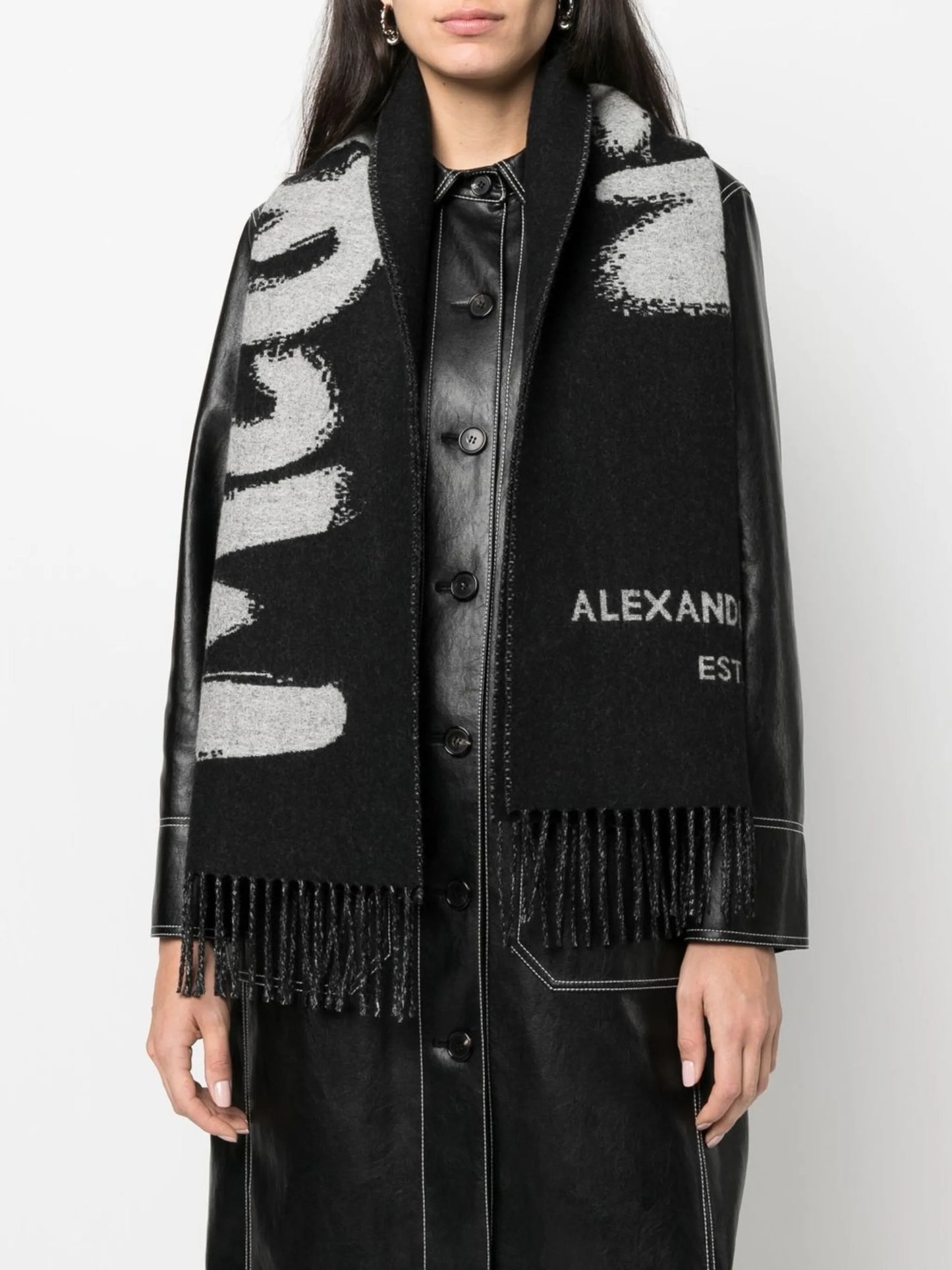 graffiti logo-print scarf