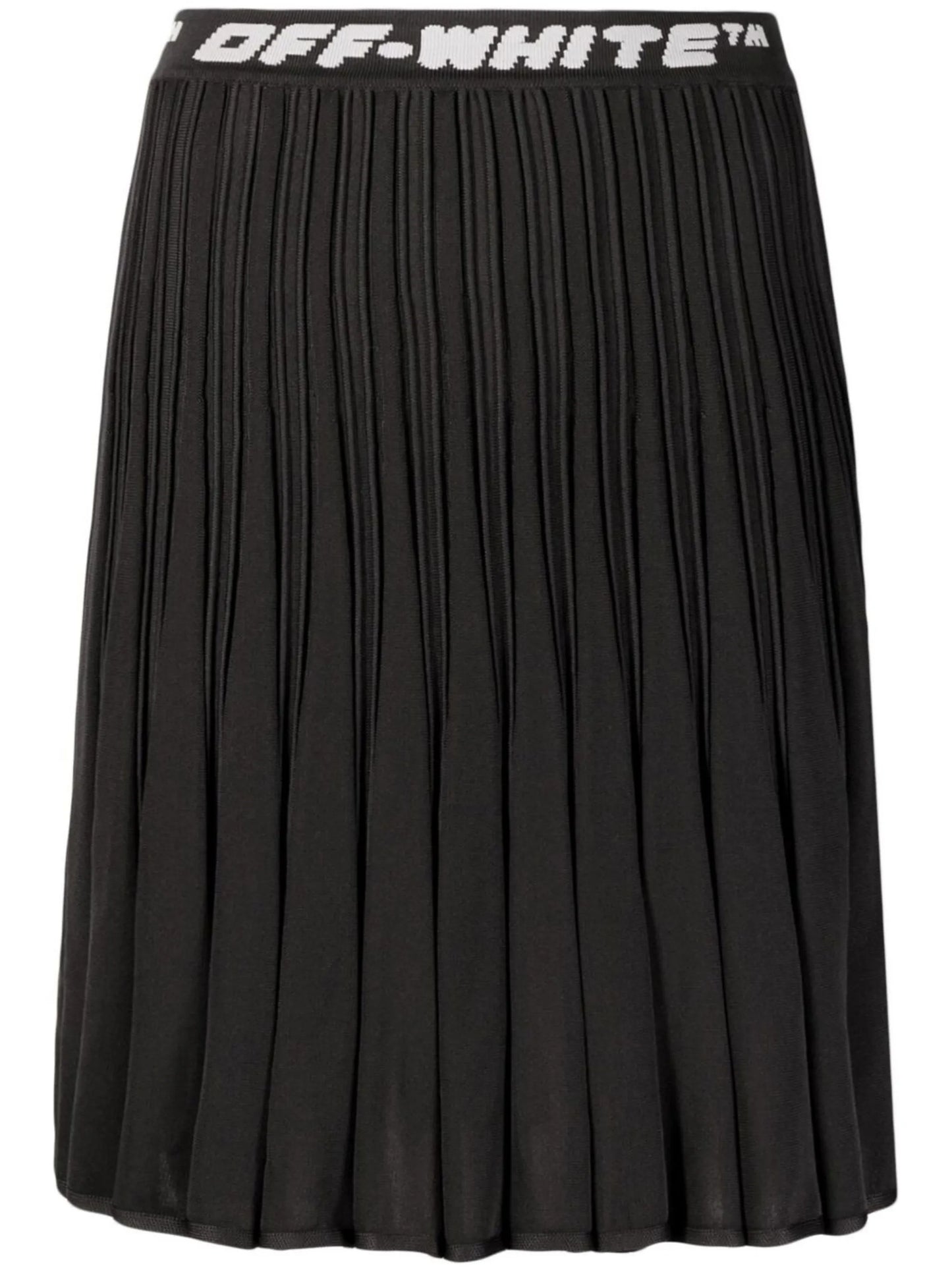 logo band pleated skirt