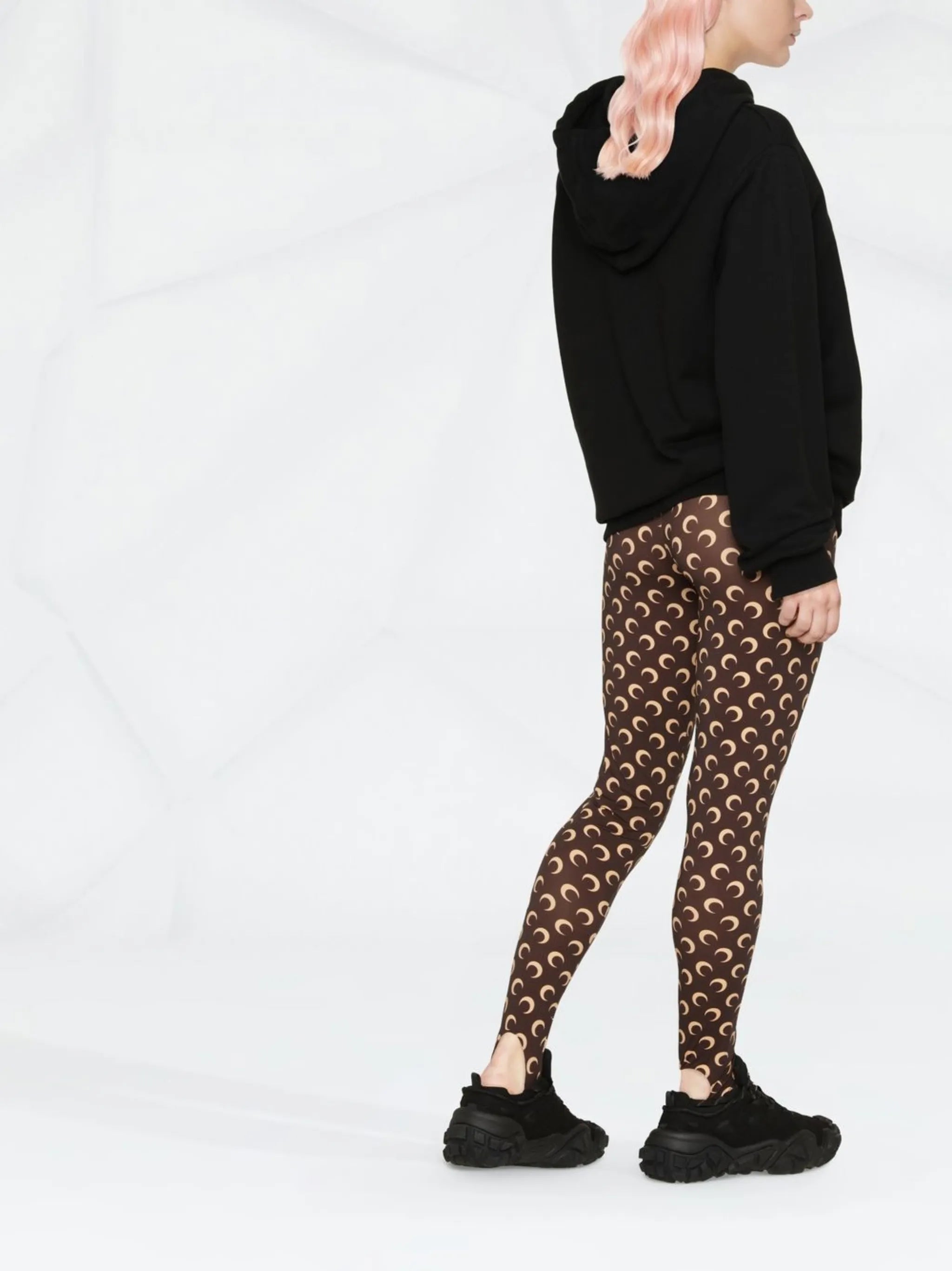 Fuseaux crescent moon-print stirrup leggings