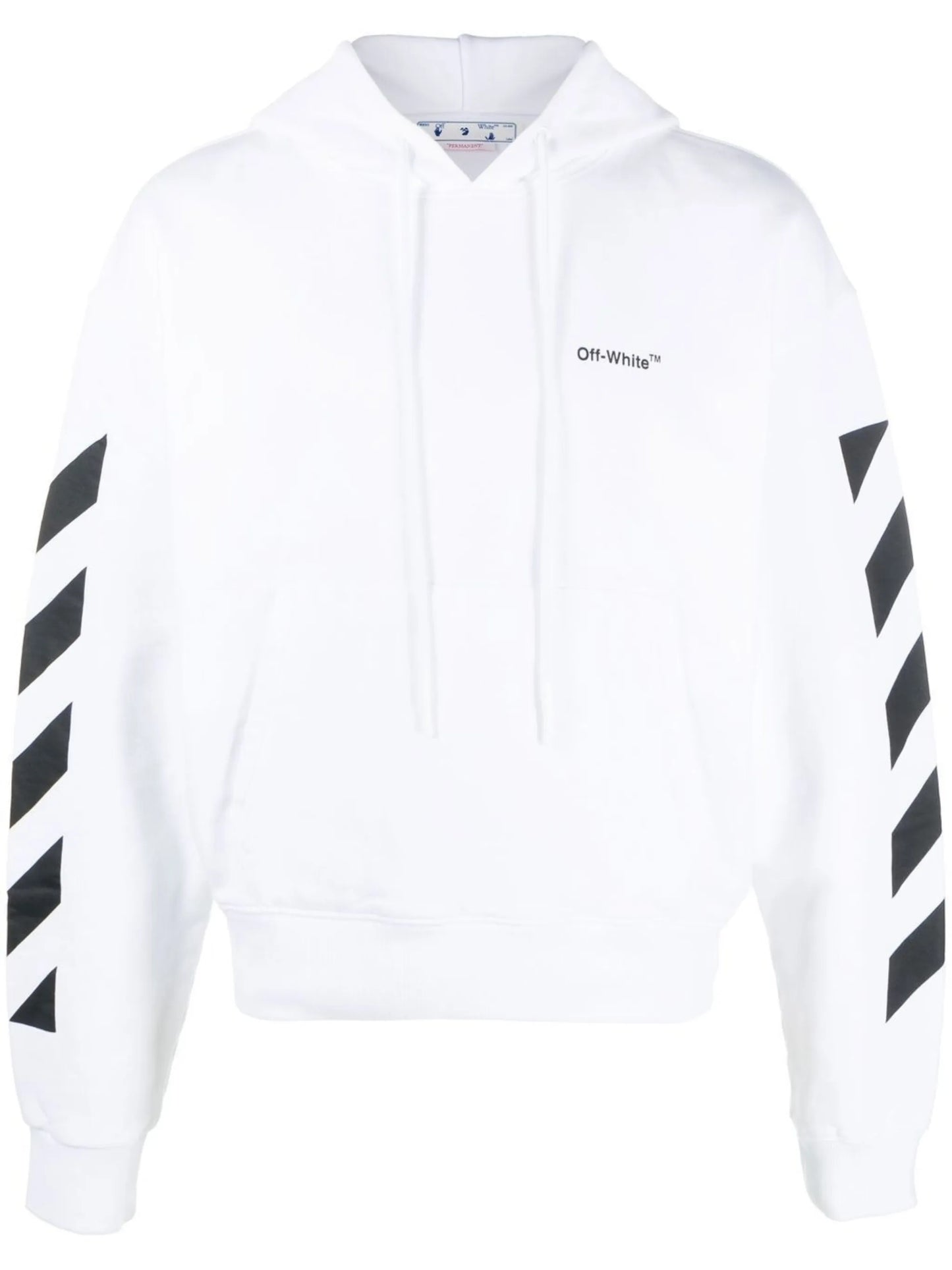Diag-stripe cotton hoodie
