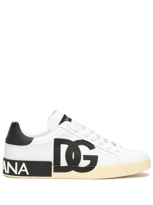 Portofino logo-print leather sneakers