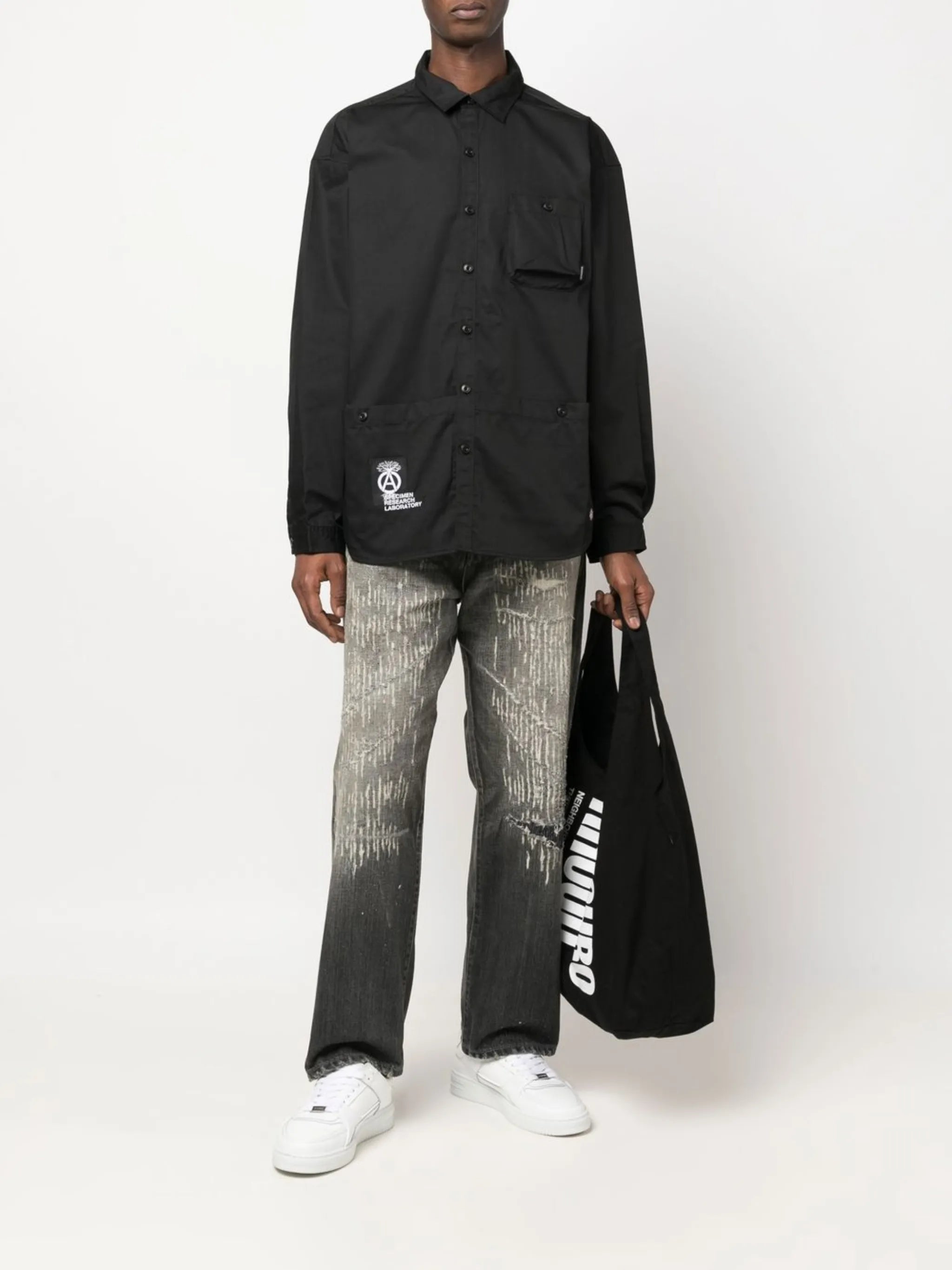 logo button-down shirt