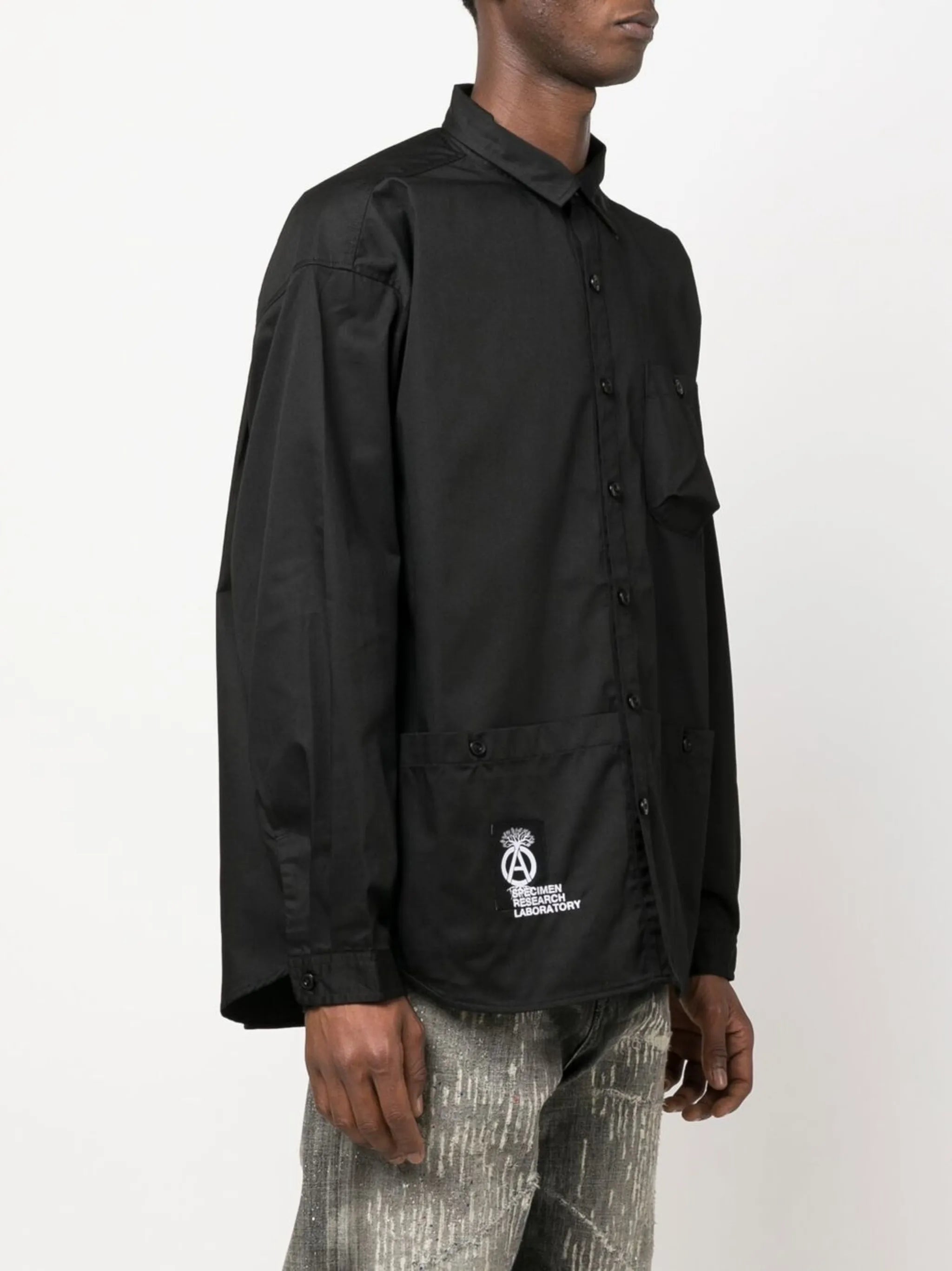 logo button-down shirt