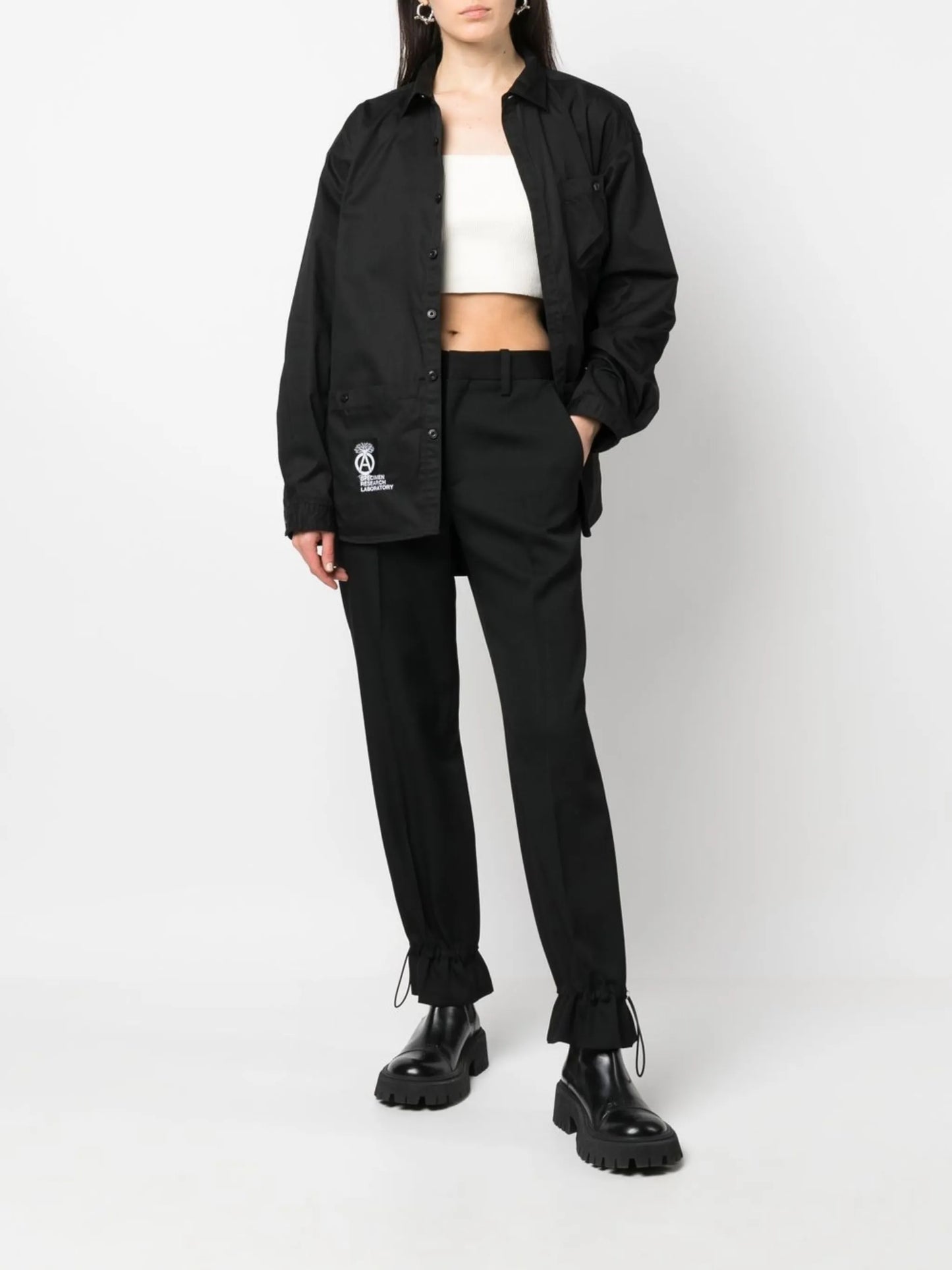 logo button-down shirt