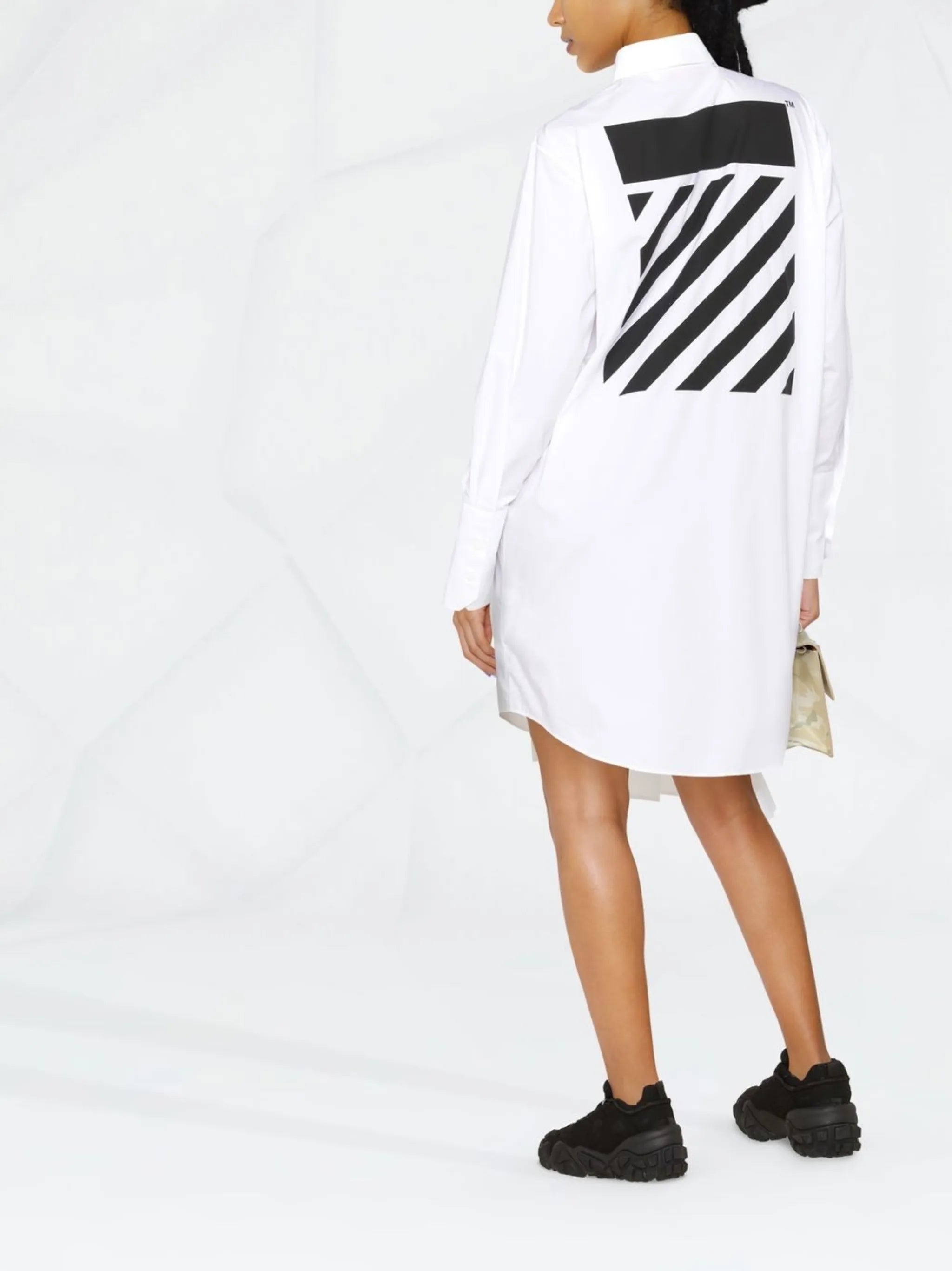 asymmetric pleated shirt dress
