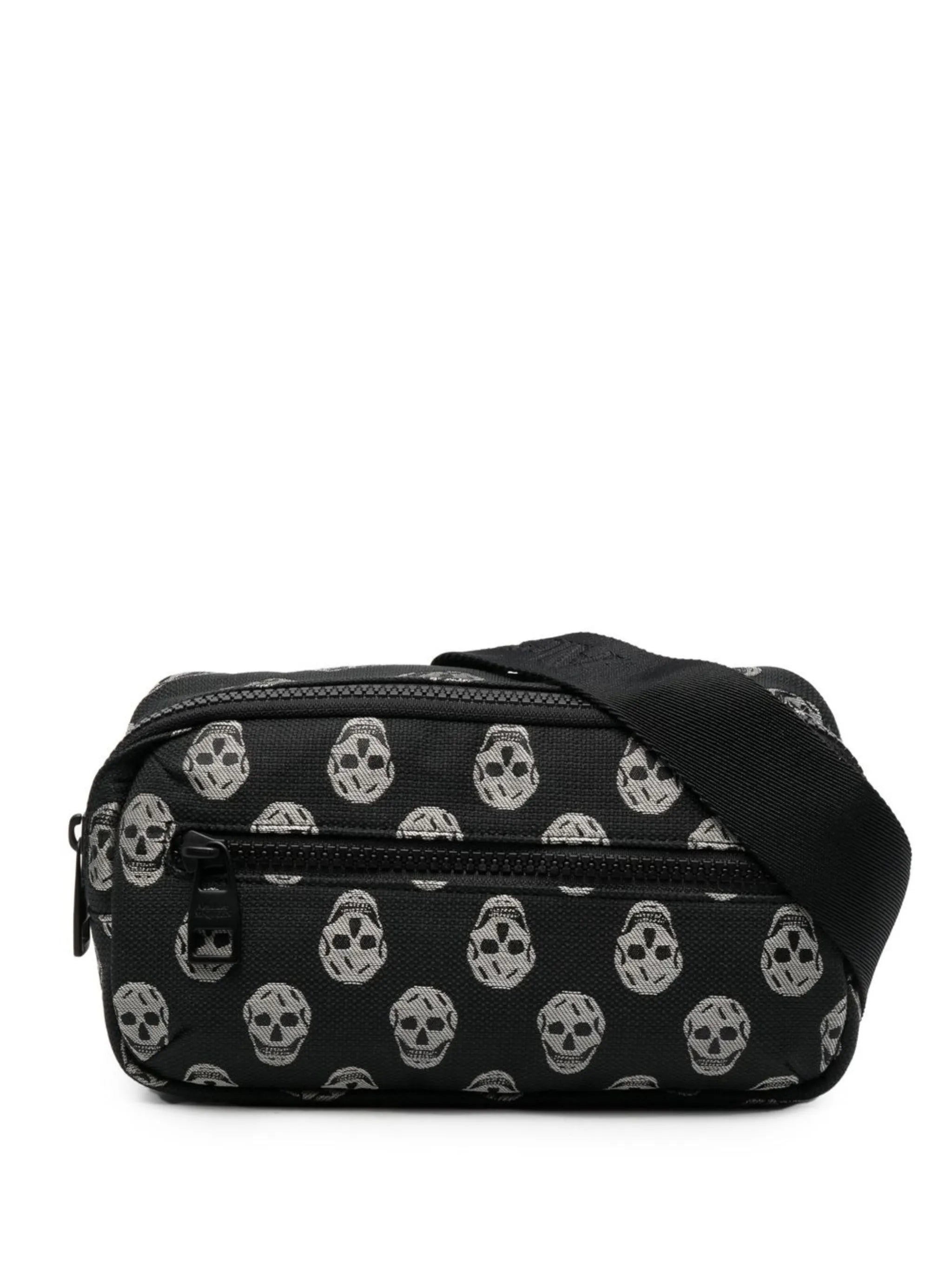 skull-motif zipped belt bag