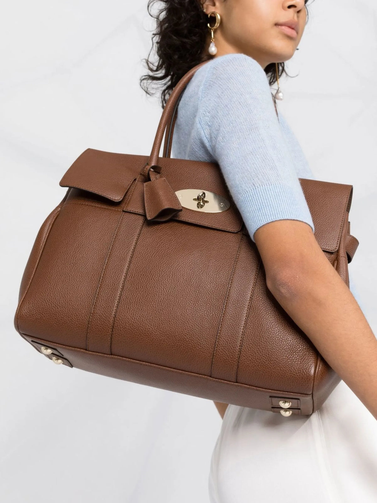 Bayswater grained-leather tote bag
