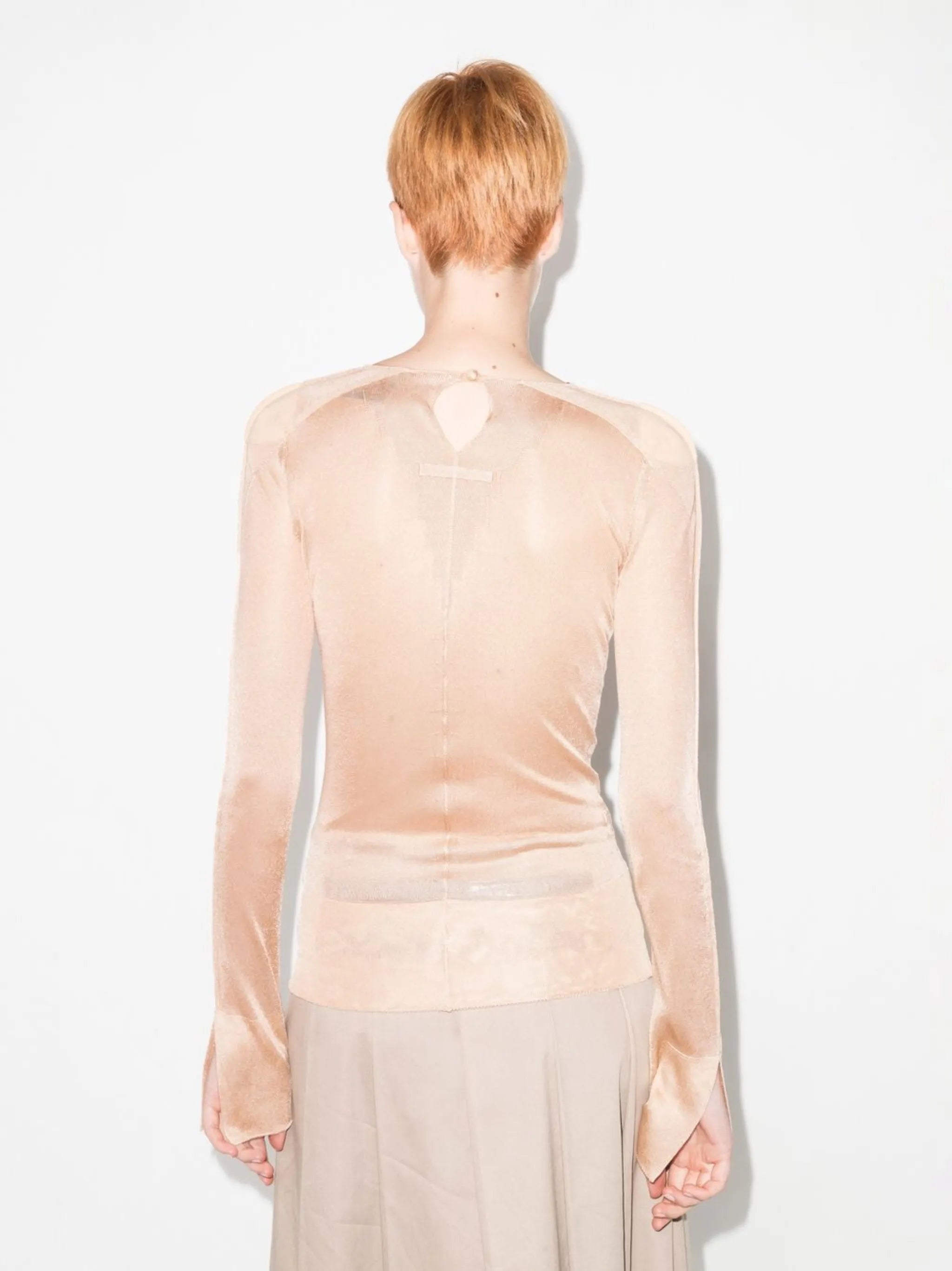 x Lotta Volkova sheer knit top