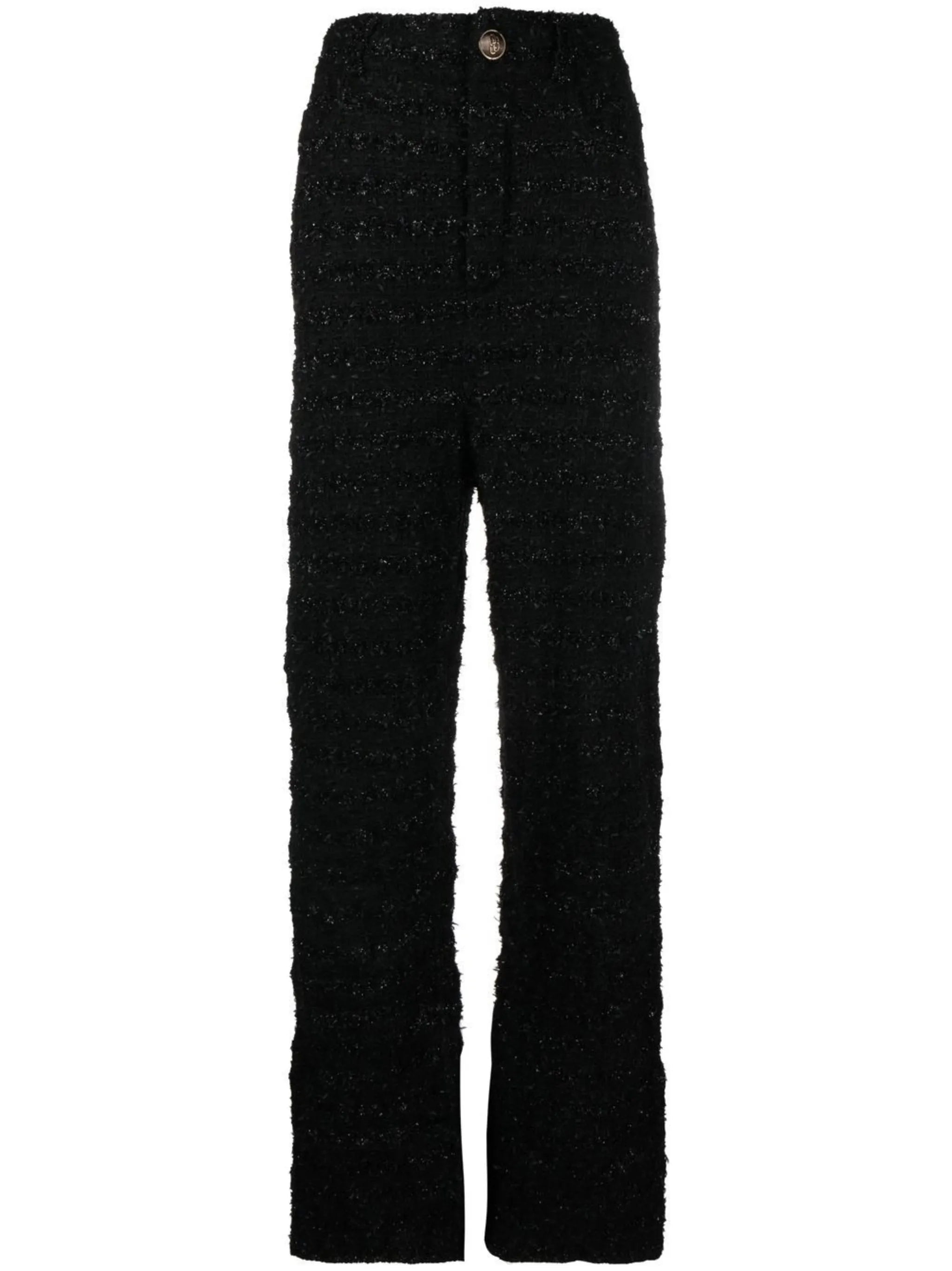 tweed straight-leg cut trousers