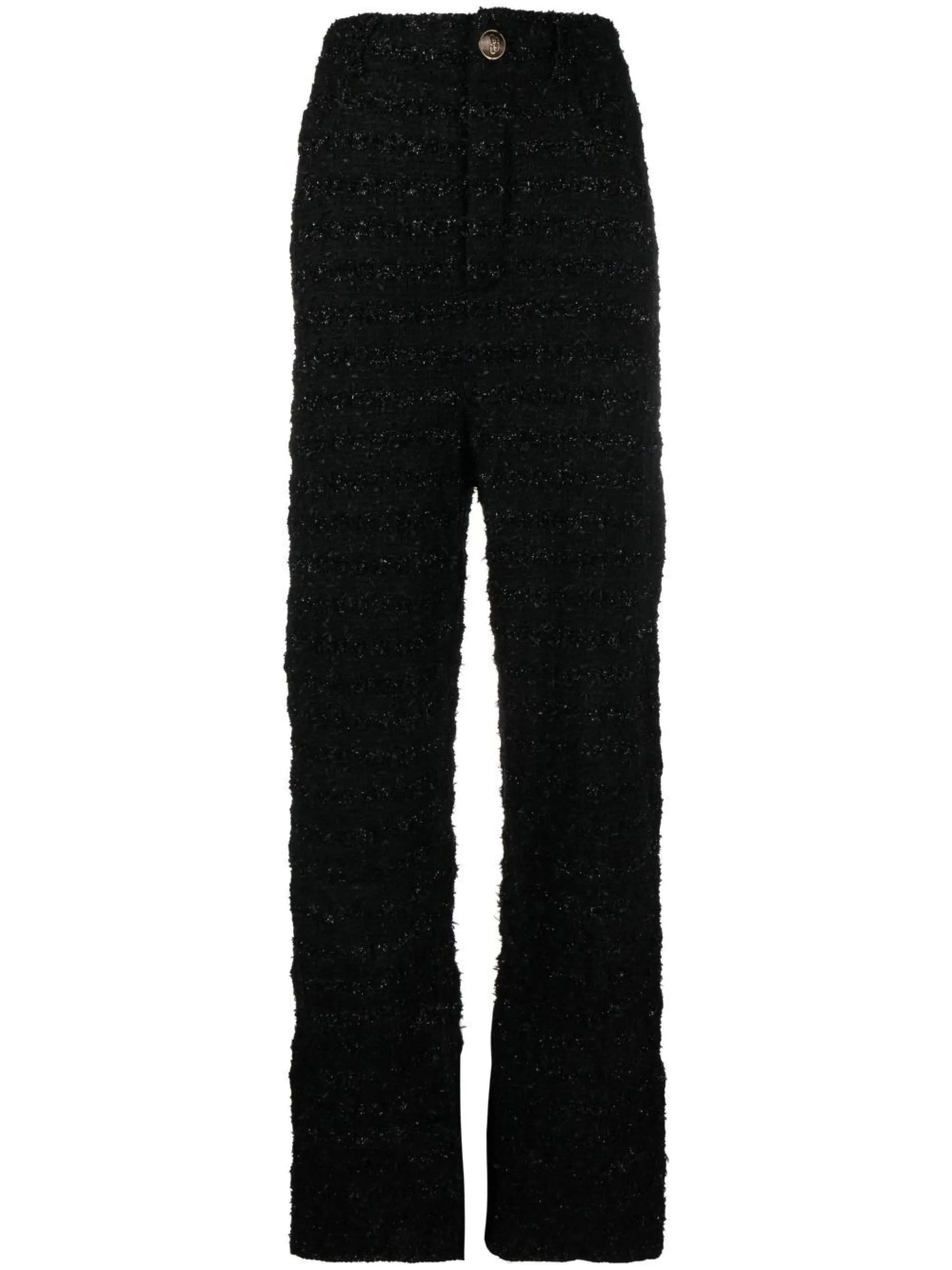 tweed straight-leg cut trousers