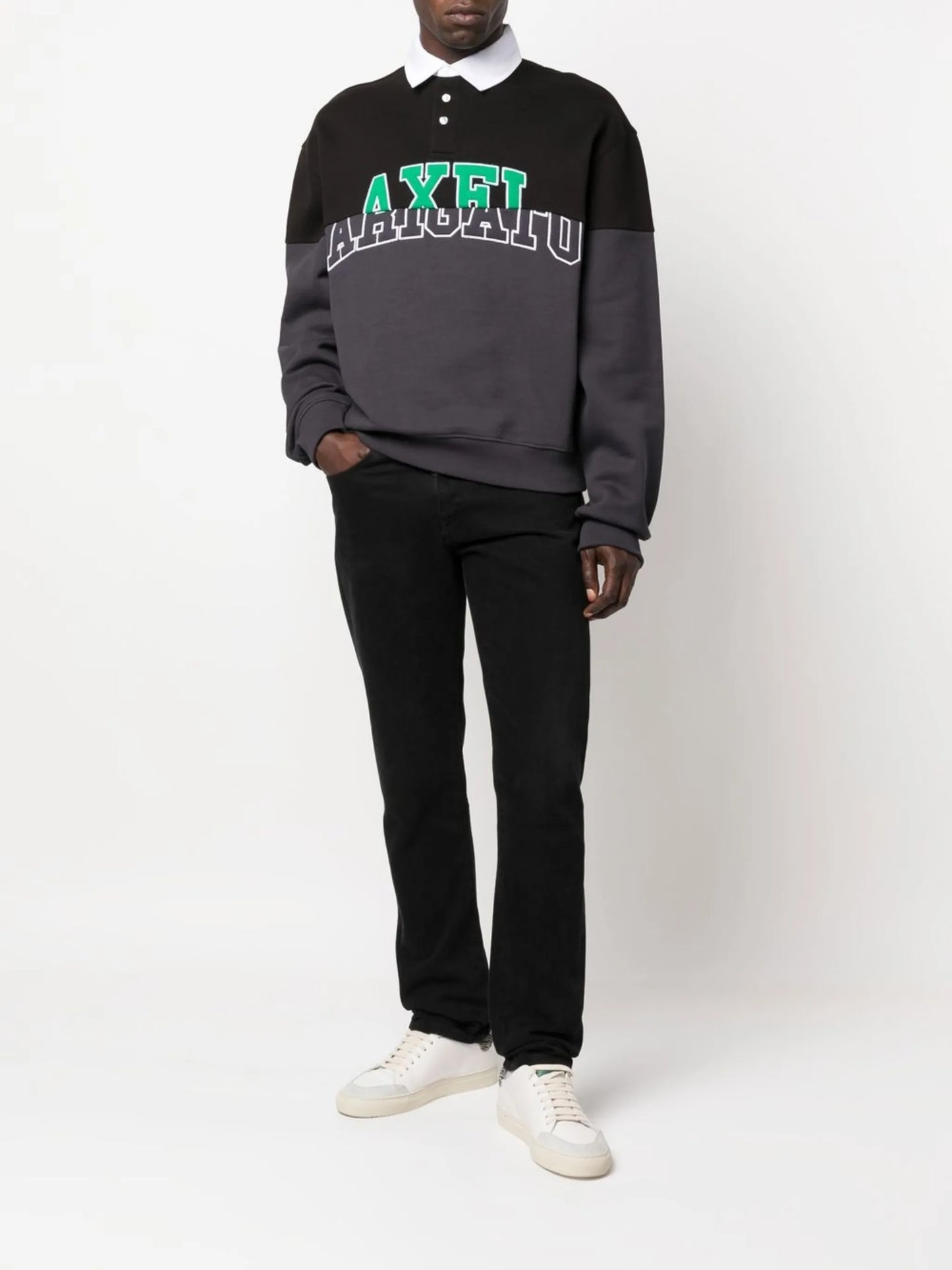 polo-collar sweatshirt