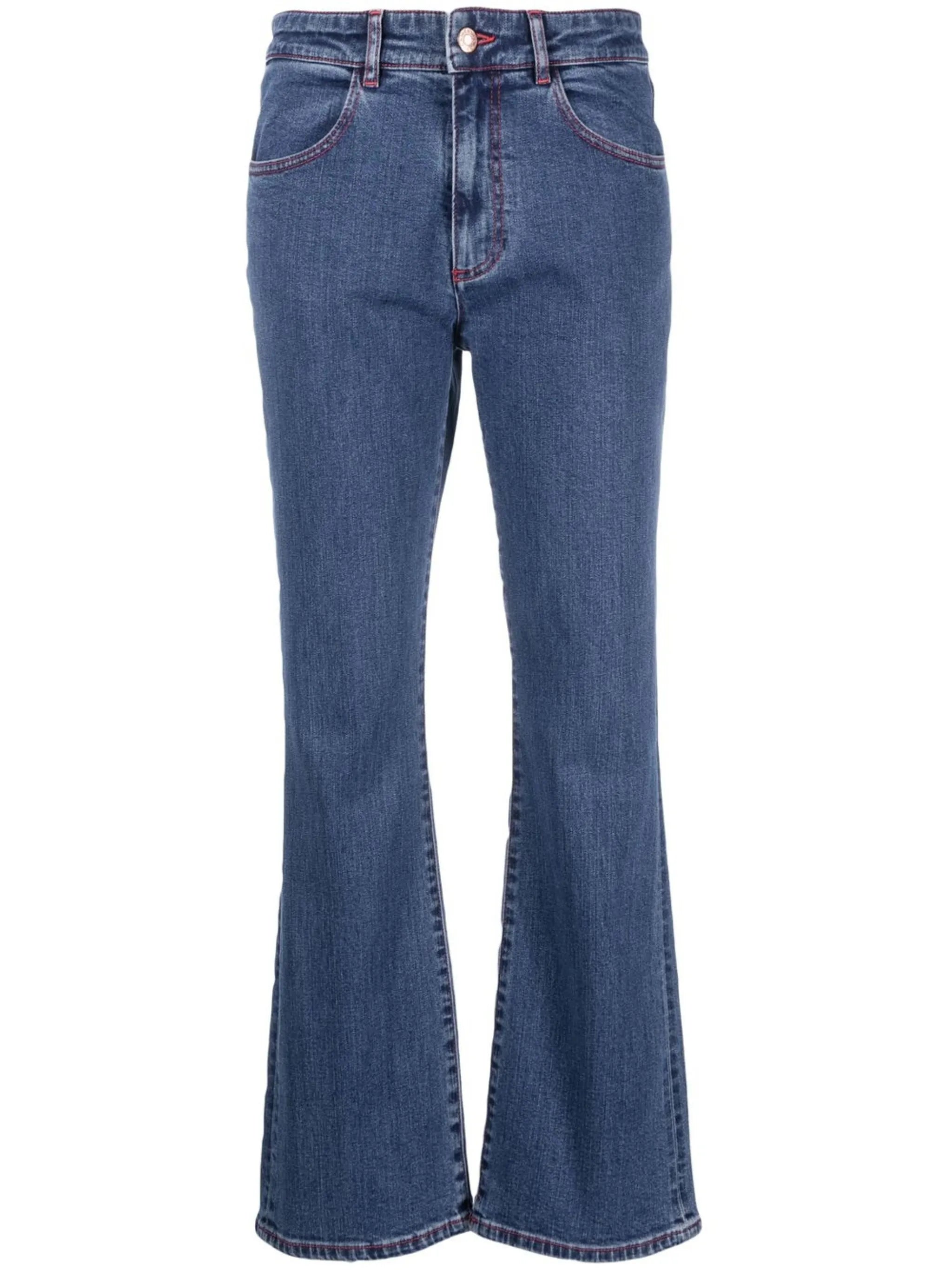 logo-patch flared jeans