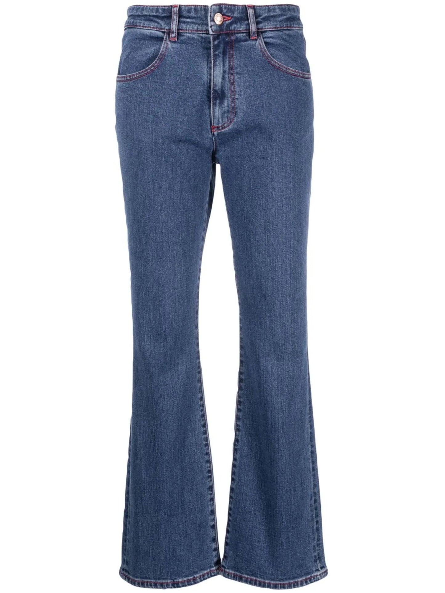 logo-patch flared jeans