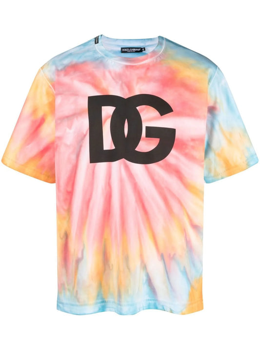 tie-dye logo-print T-shirt