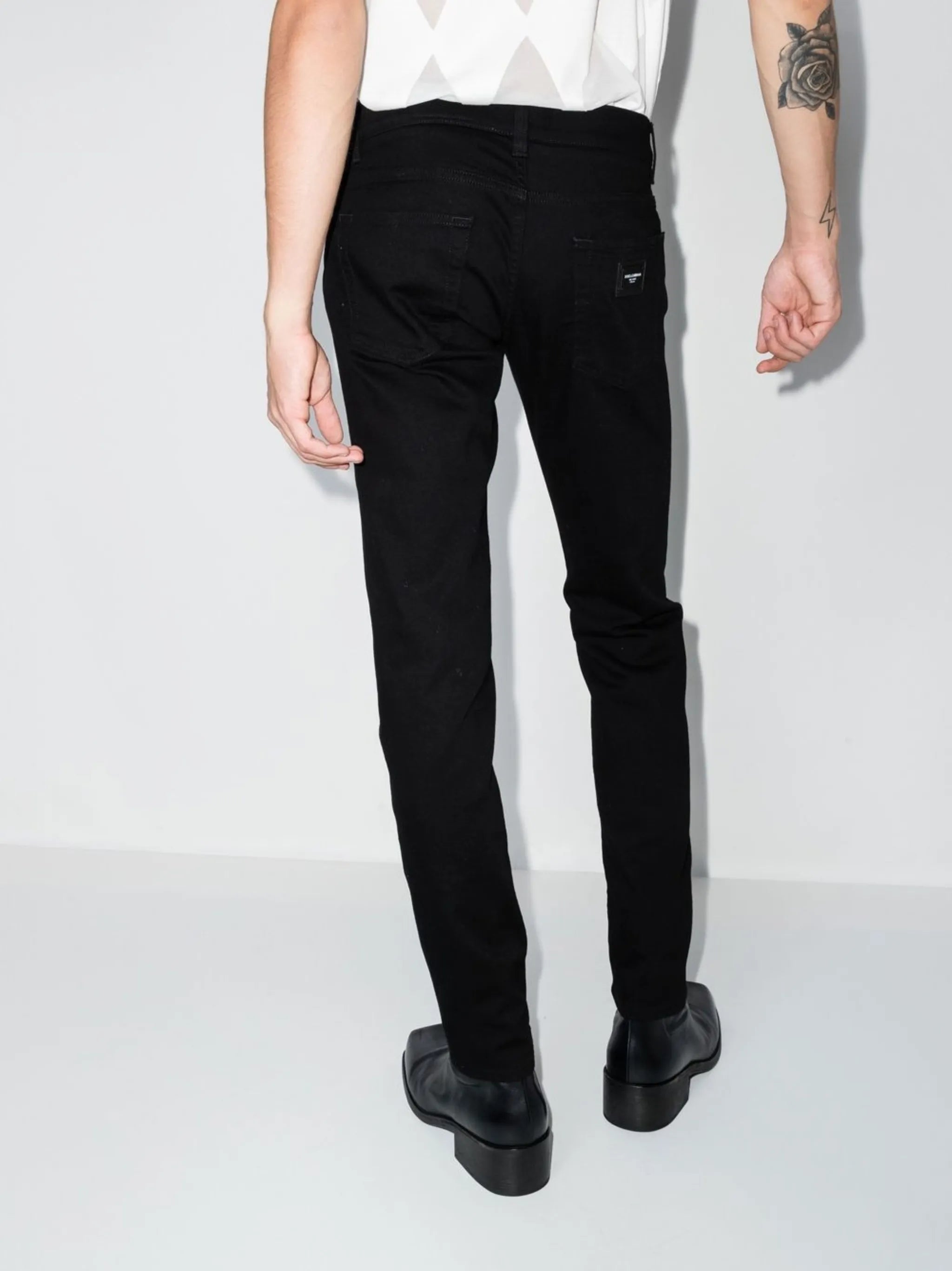 logo-patch slim-fit jeans
