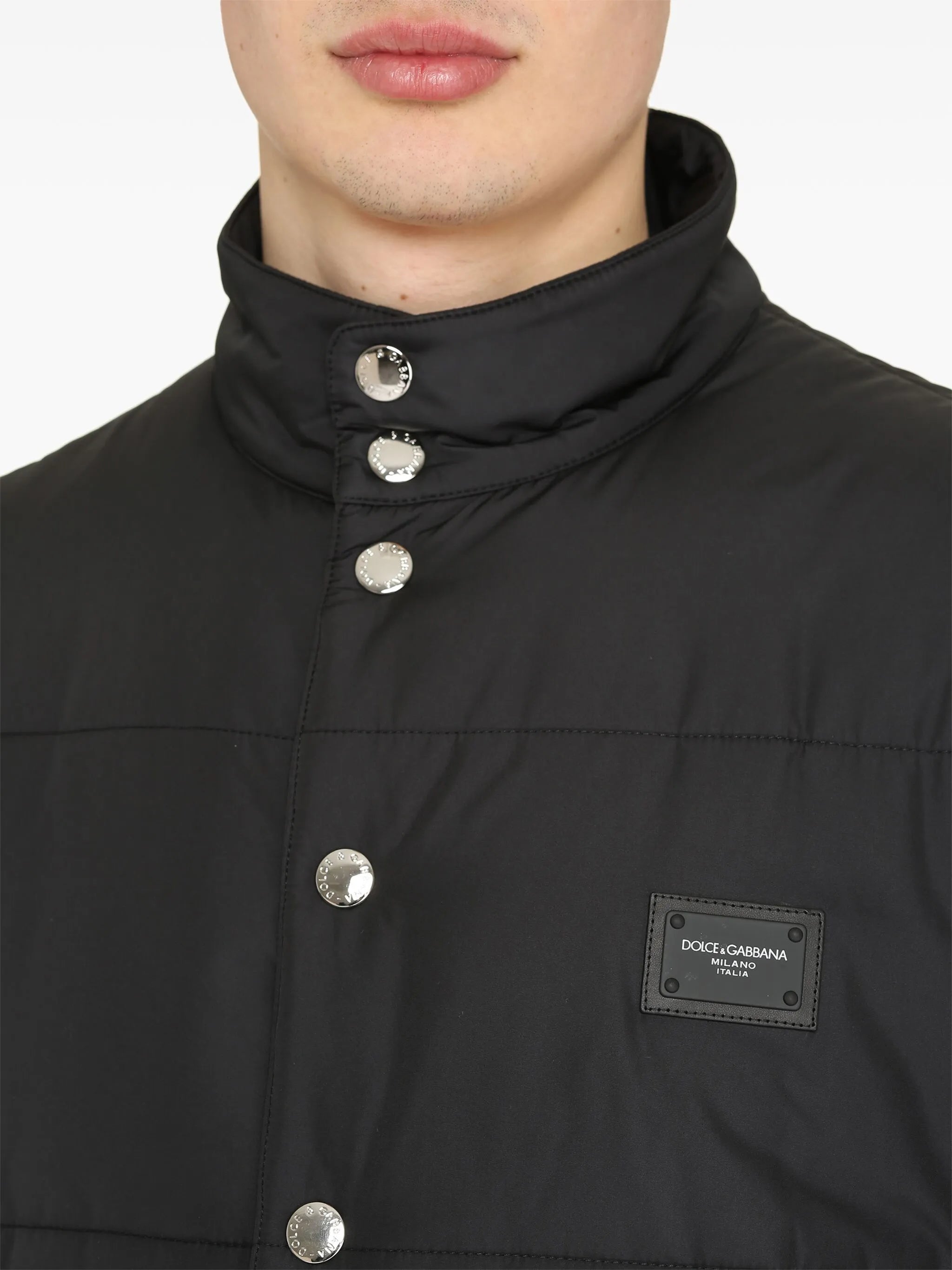 logo-patch padded gilet