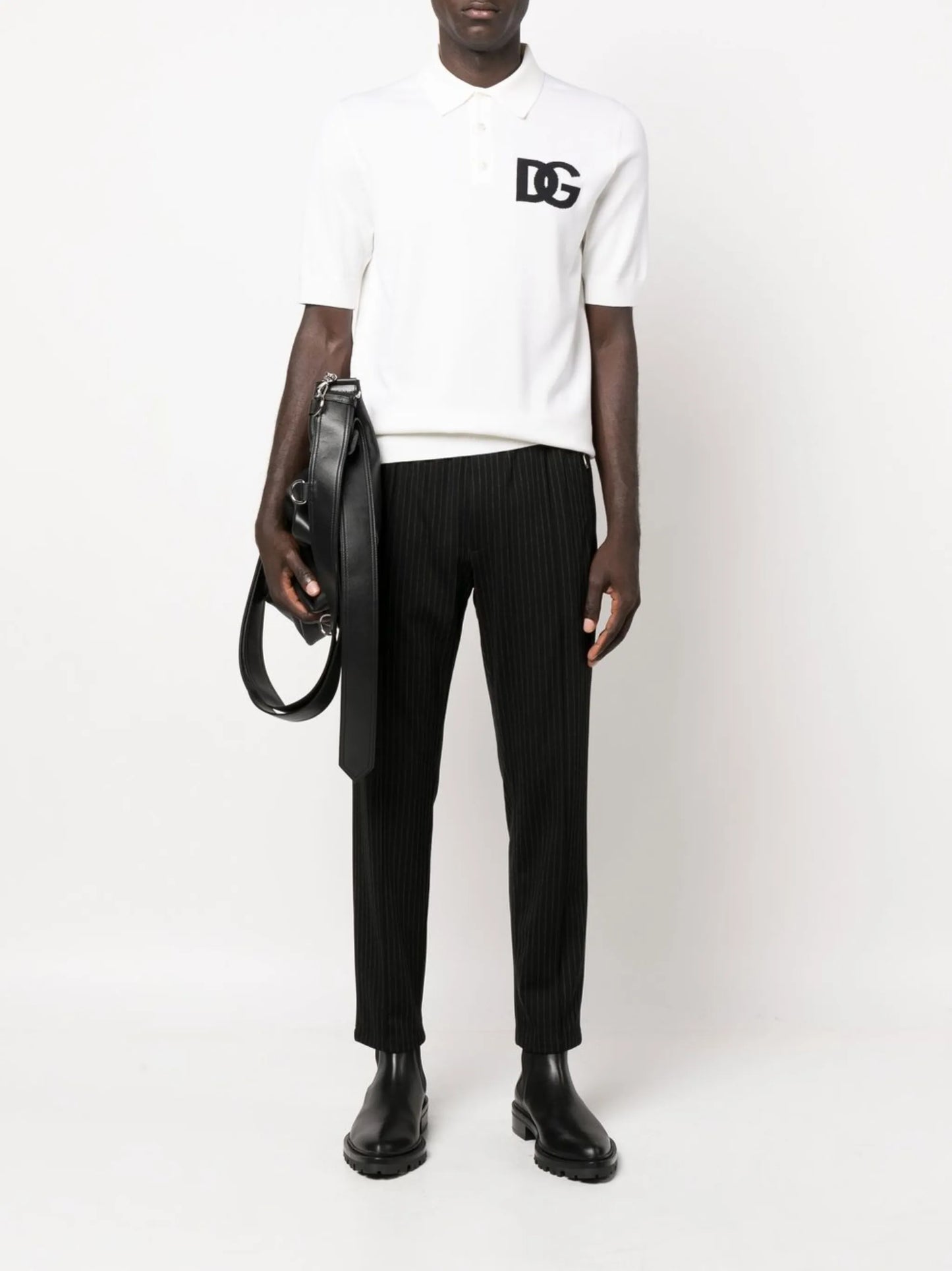 logo knitted polo shirt