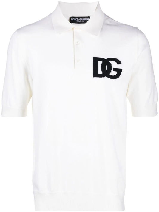 logo knitted polo shirt