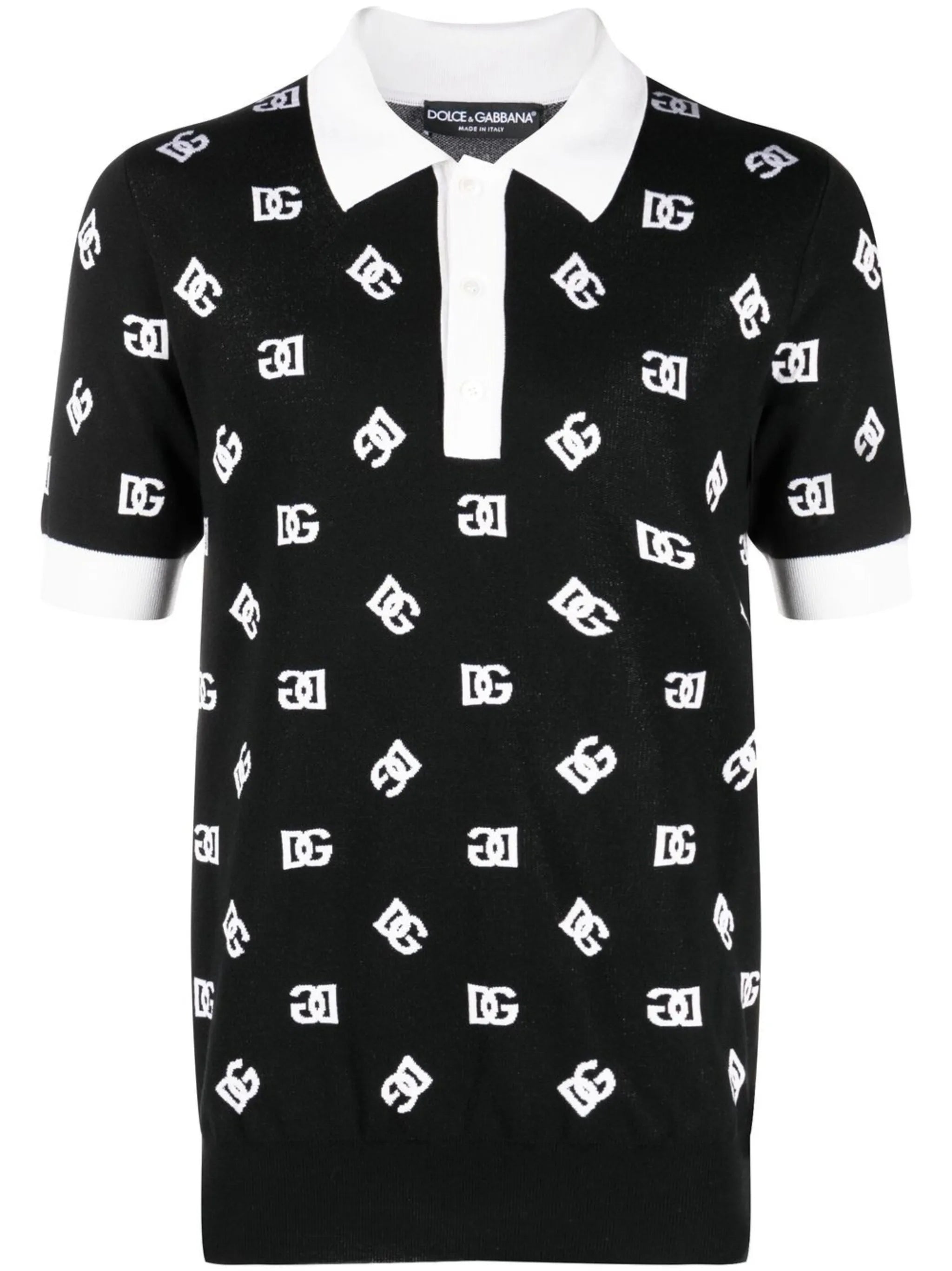 monogram knitted polo shirt