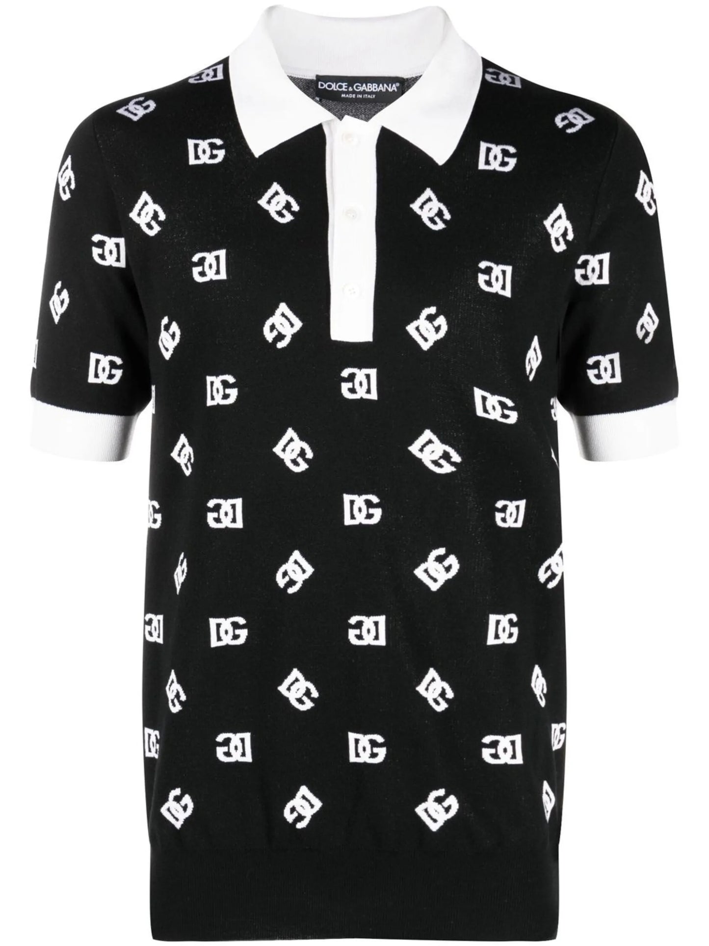 monogram knitted polo shirt