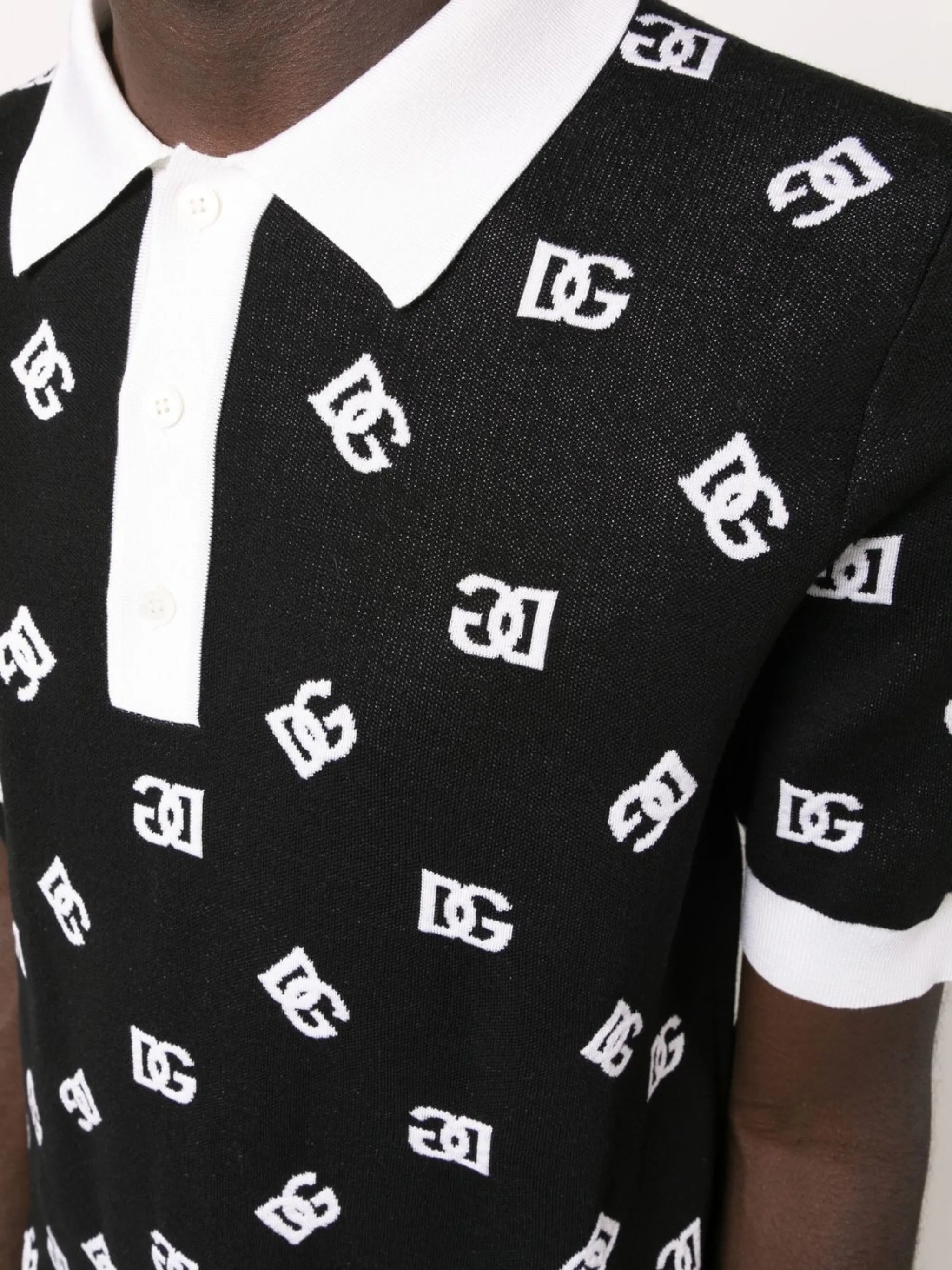 monogram knitted polo shirt