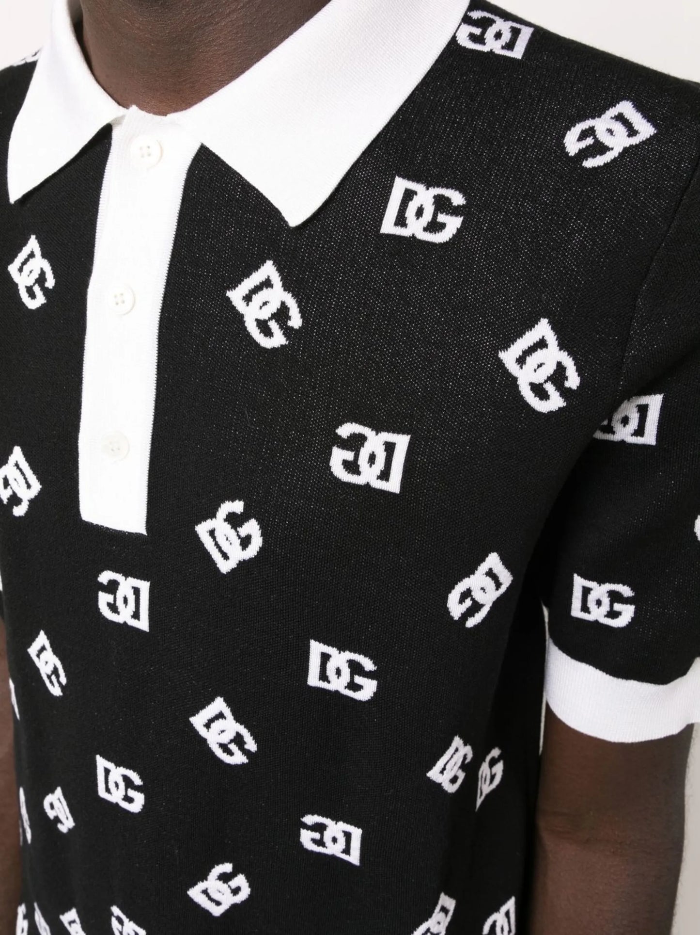 monogram knitted polo shirt
