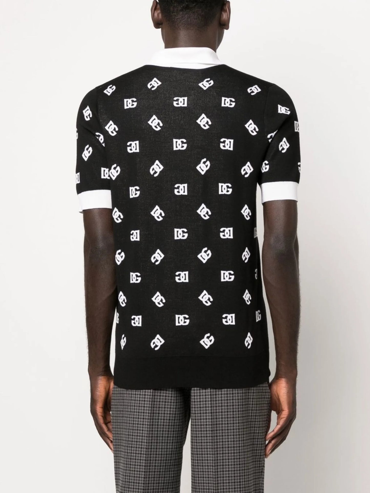 monogram knitted polo shirt