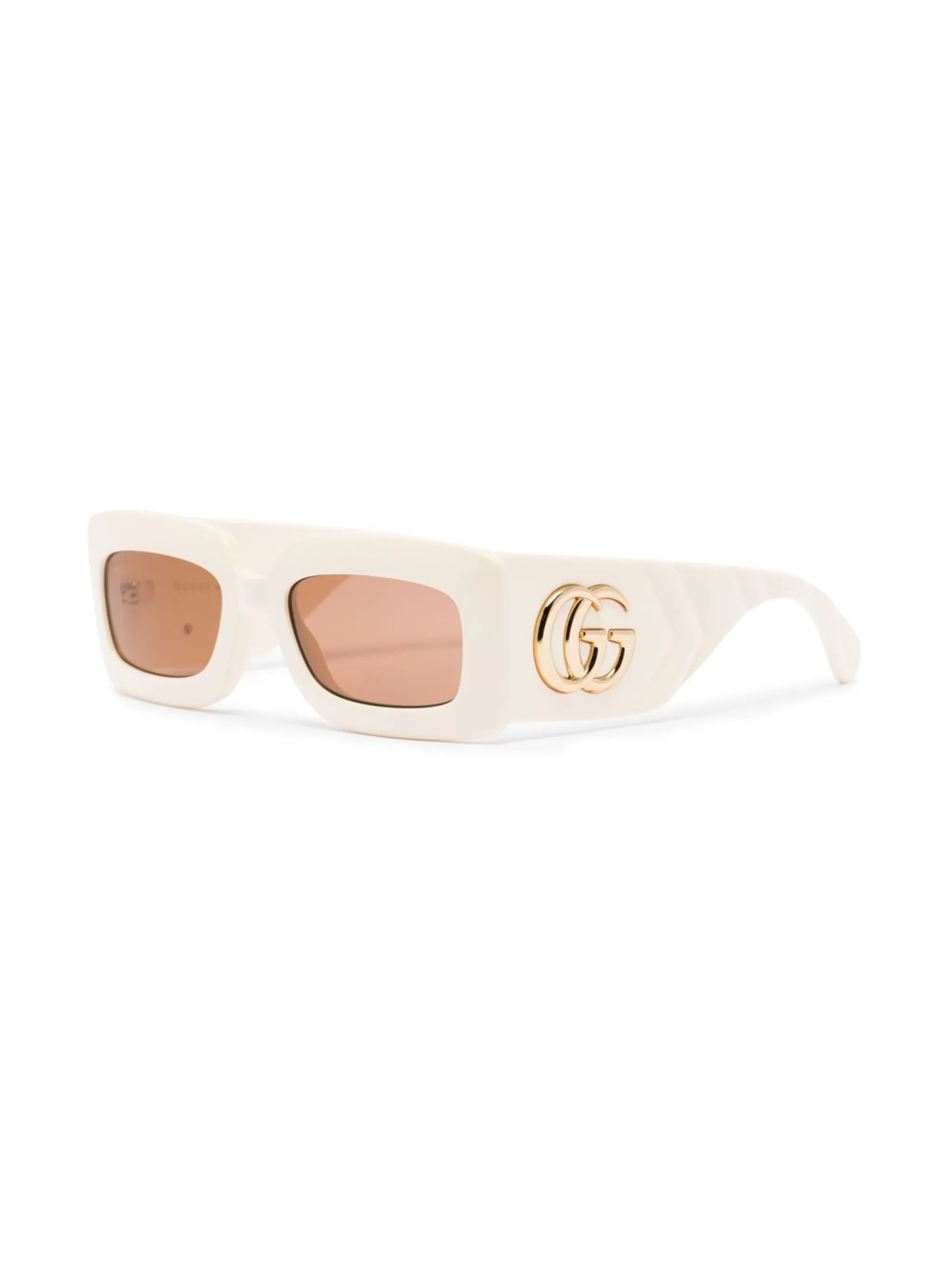 oversized-logo rectangle frame sunglasses