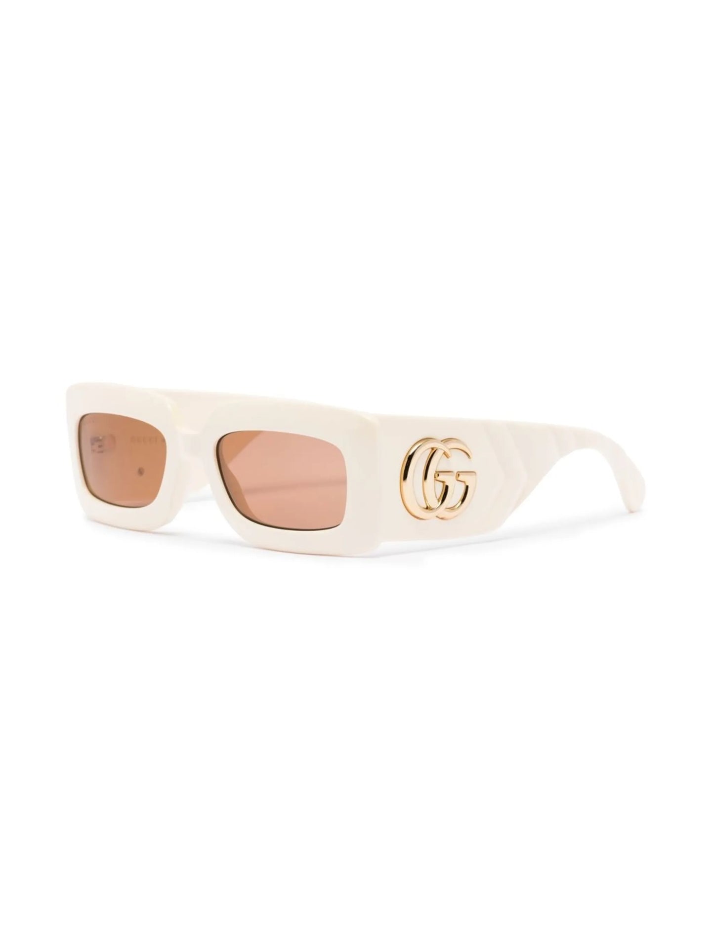 oversized-logo rectangle frame sunglasses