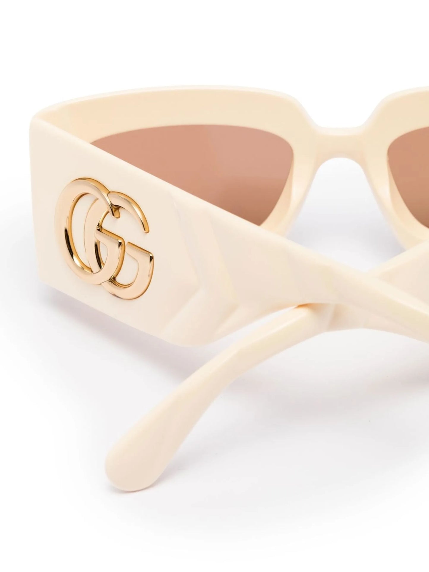 oversized-logo rectangle frame sunglasses